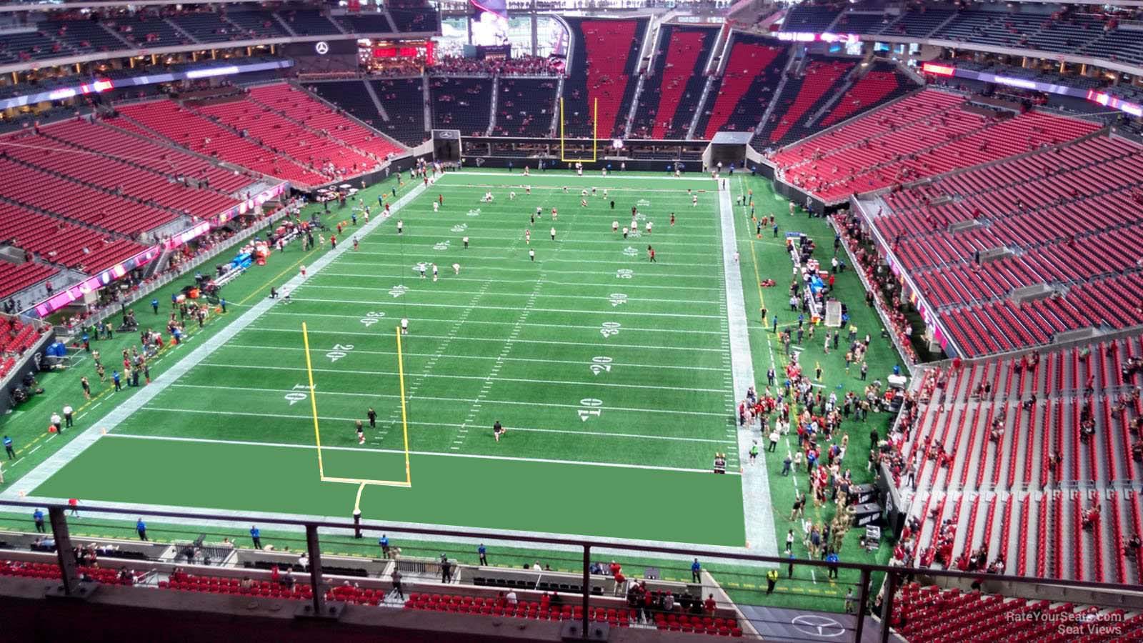 section 324, row 4 seat view  for football - mercedes-benz stadium