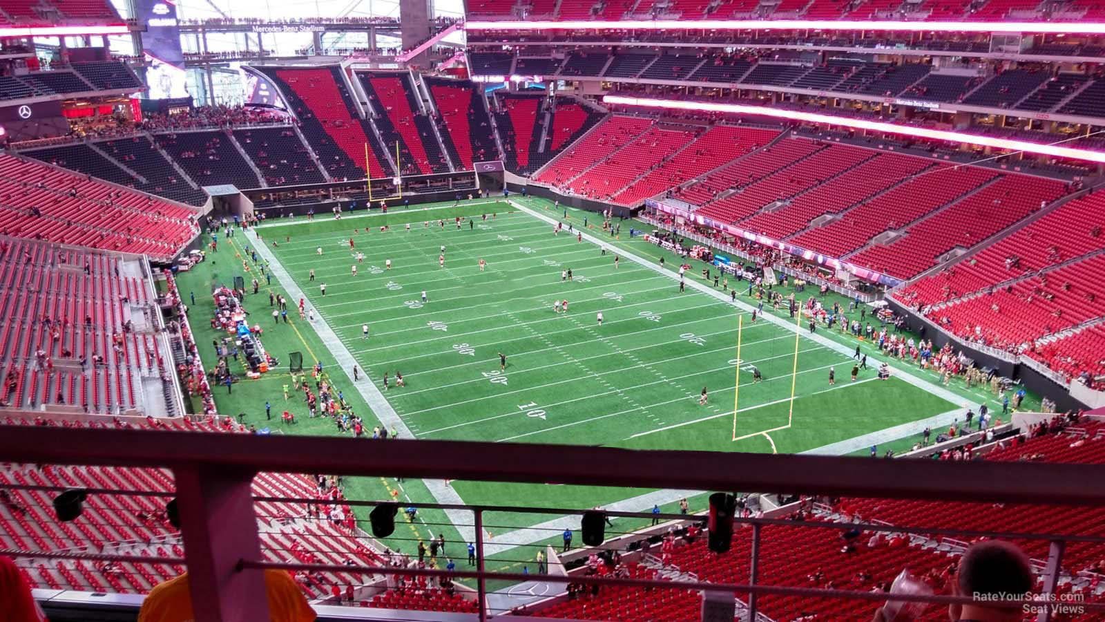 section 329, row 4 seat view  for football - mercedes-benz stadium