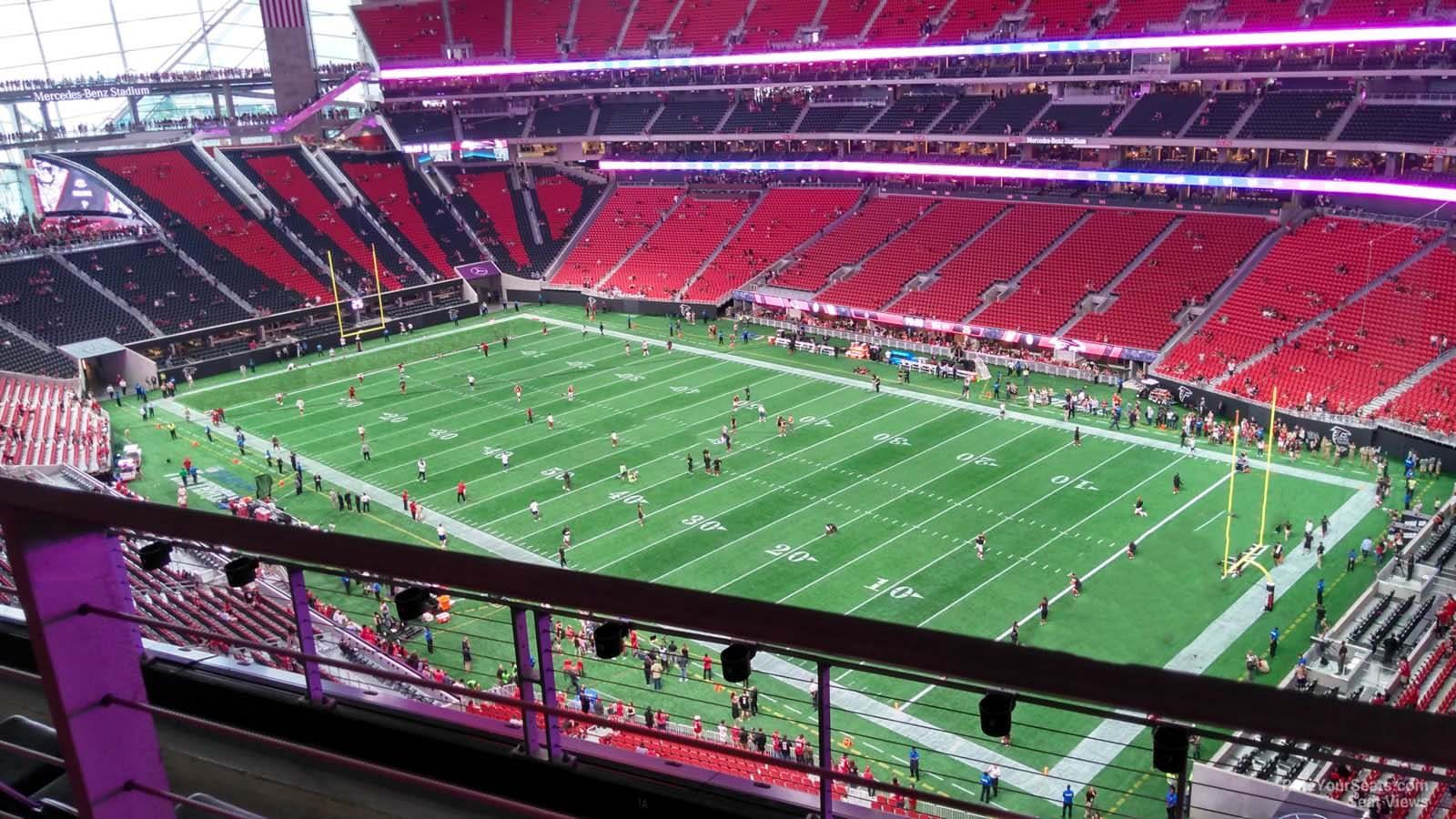 section 333, row 4 seat view  for football - mercedes-benz stadium