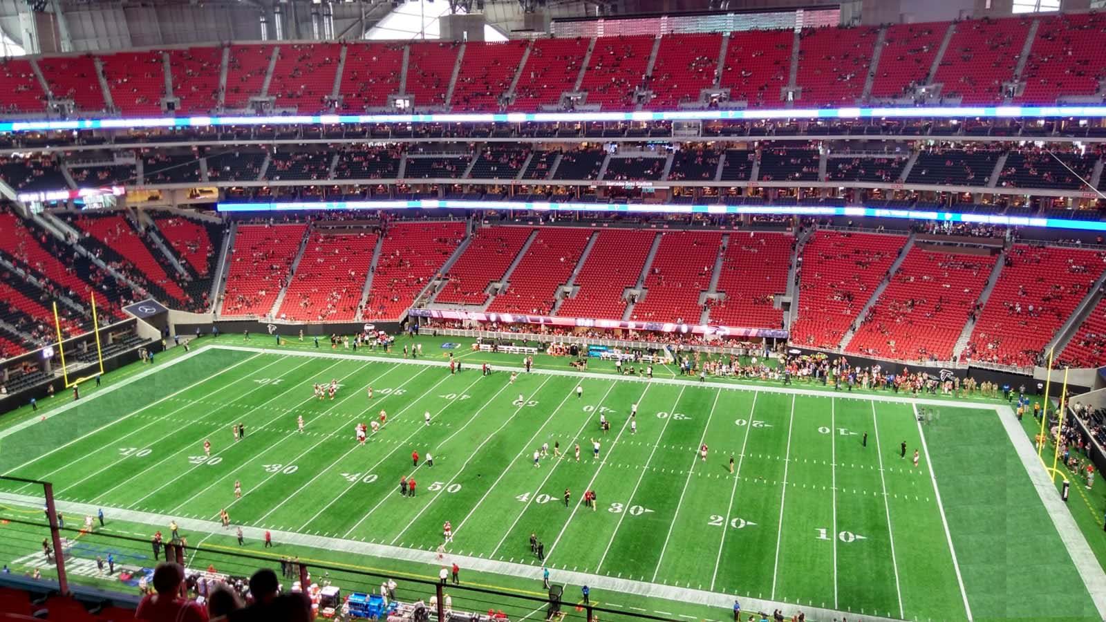 section 337, row 7 seat view  for football - mercedes-benz stadium
