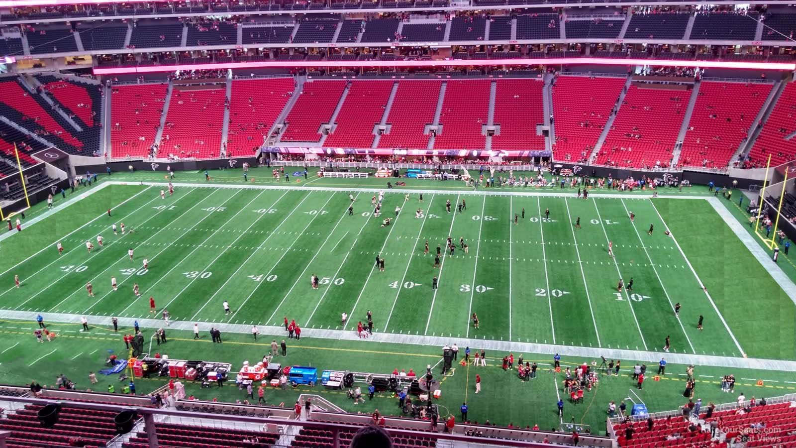 section 338, row 4 seat view  for football - mercedes-benz stadium