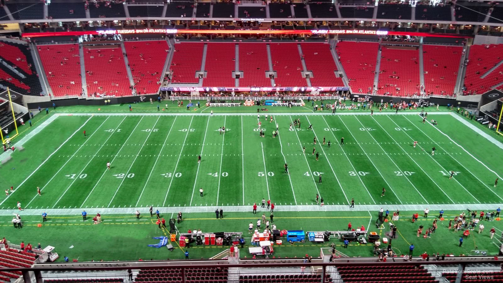 section 340, row 4 seat view  for football - mercedes-benz stadium