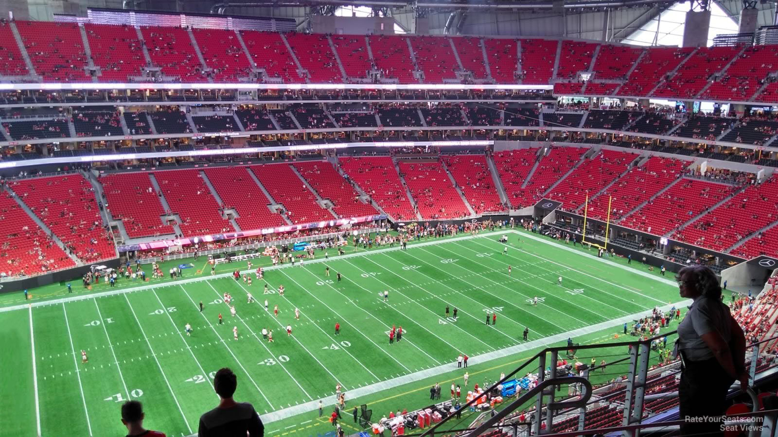 section 343, row 7 seat view  for football - mercedes-benz stadium