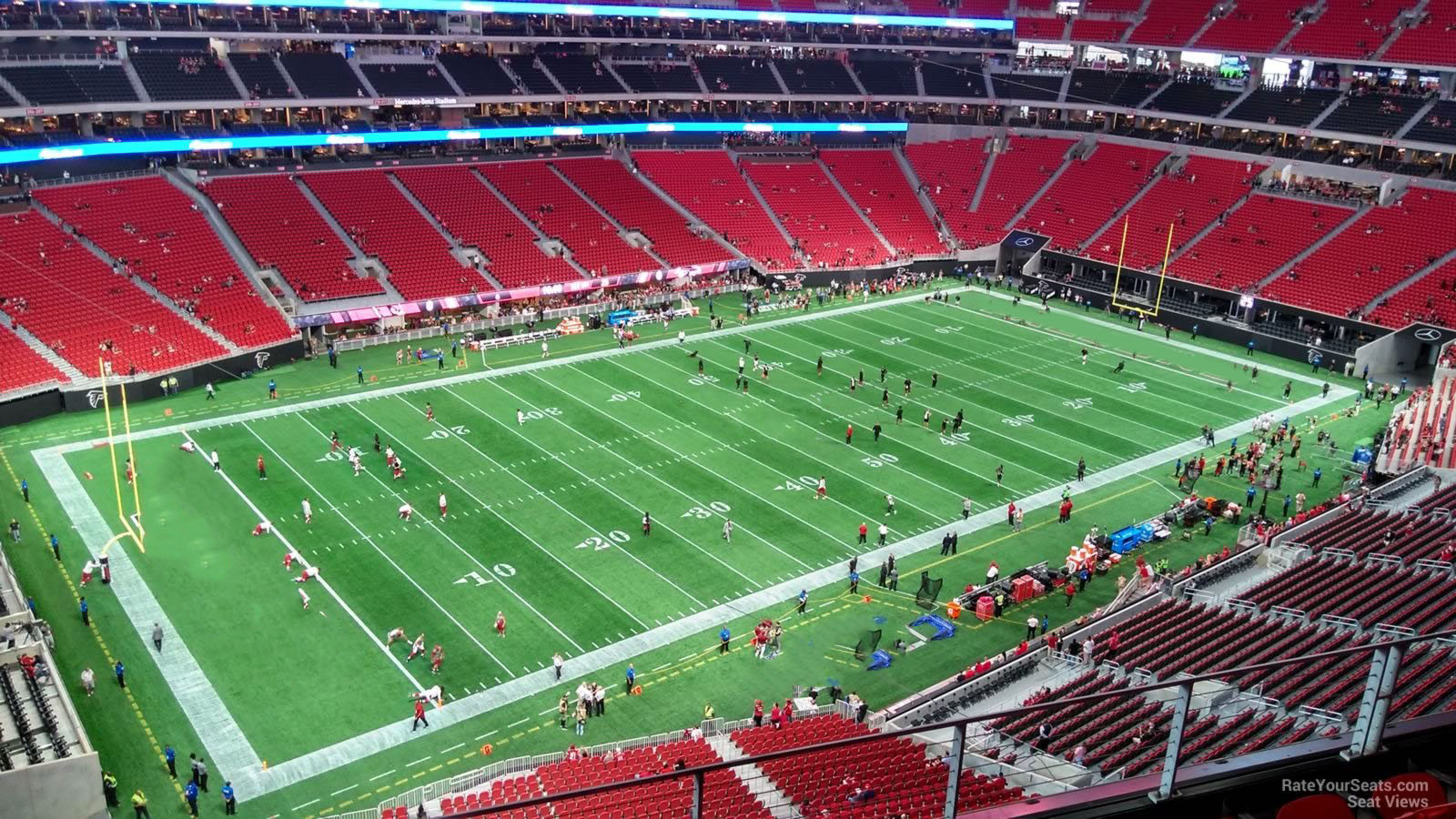 section 345, row 5 seat view  for football - mercedes-benz stadium