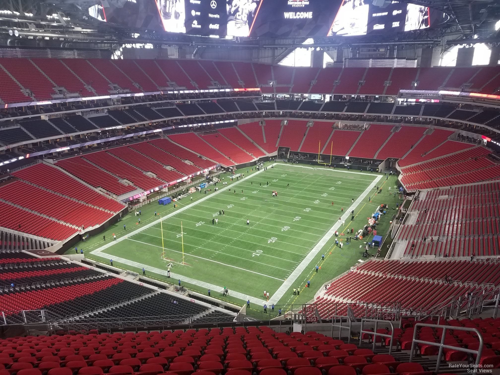 section 350, row 21 seat view  for football - mercedes-benz stadium