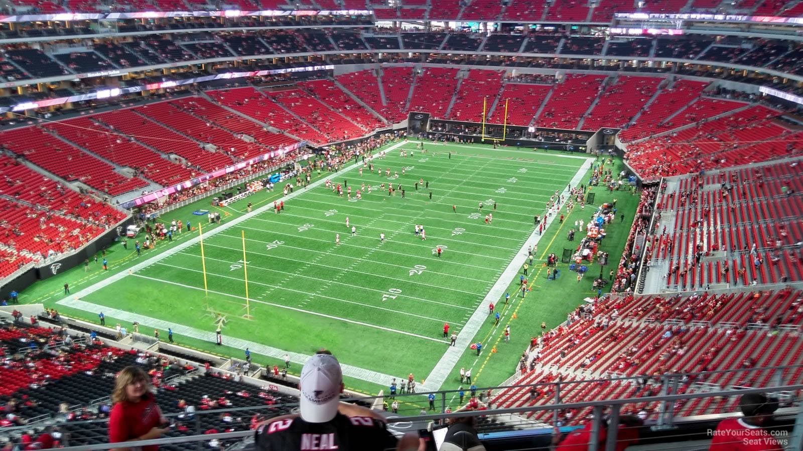 section 350, row 7 seat view  for football - mercedes-benz stadium