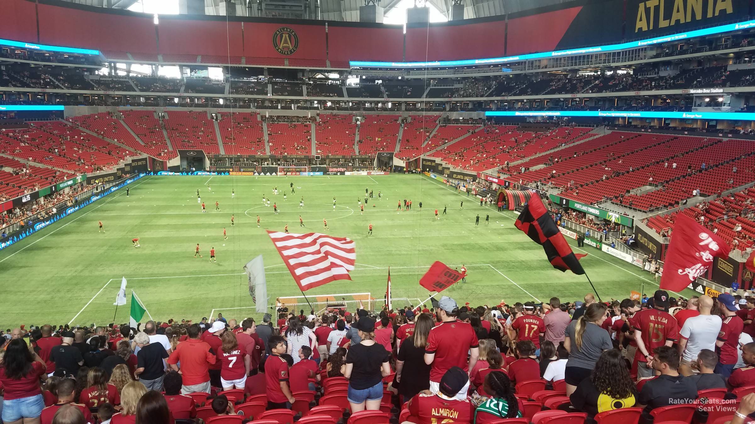 section 101, row 47 seat view  for soccer - mercedes-benz stadium