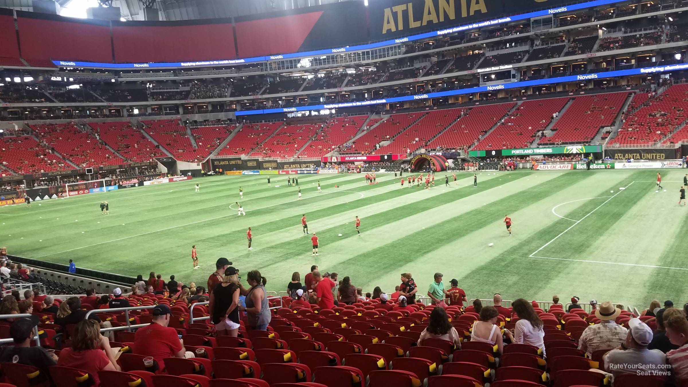 section 106, row 30 seat view  for soccer - mercedes-benz stadium