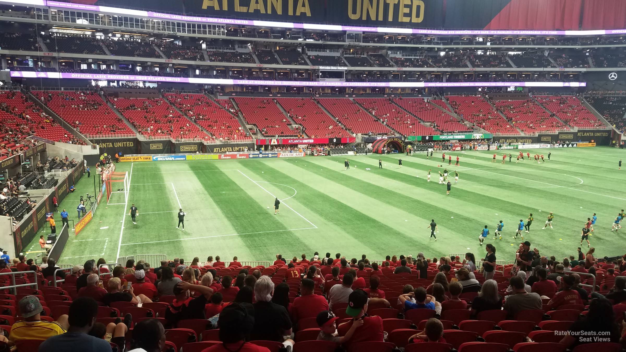 section 114, row 30 seat view  for soccer - mercedes-benz stadium