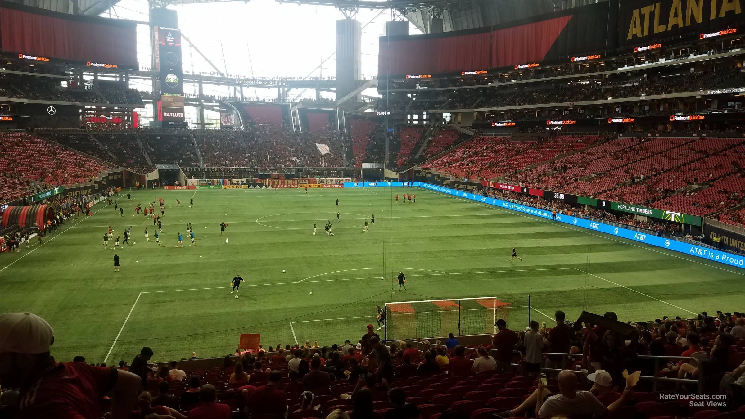 section 120, row 30 seat view  for soccer - mercedes-benz stadium