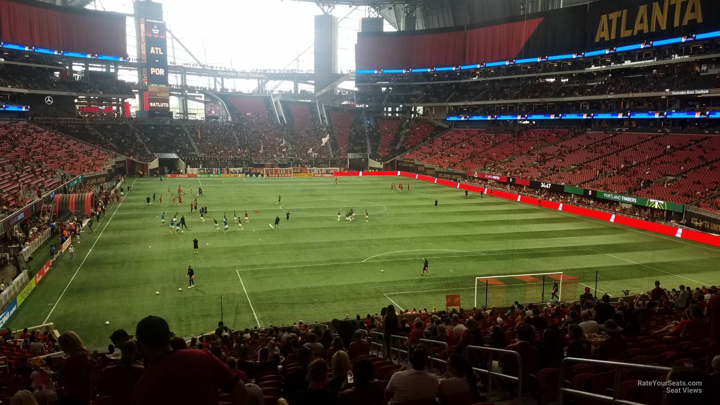 section 121, row 30 seat view  for soccer - mercedes-benz stadium