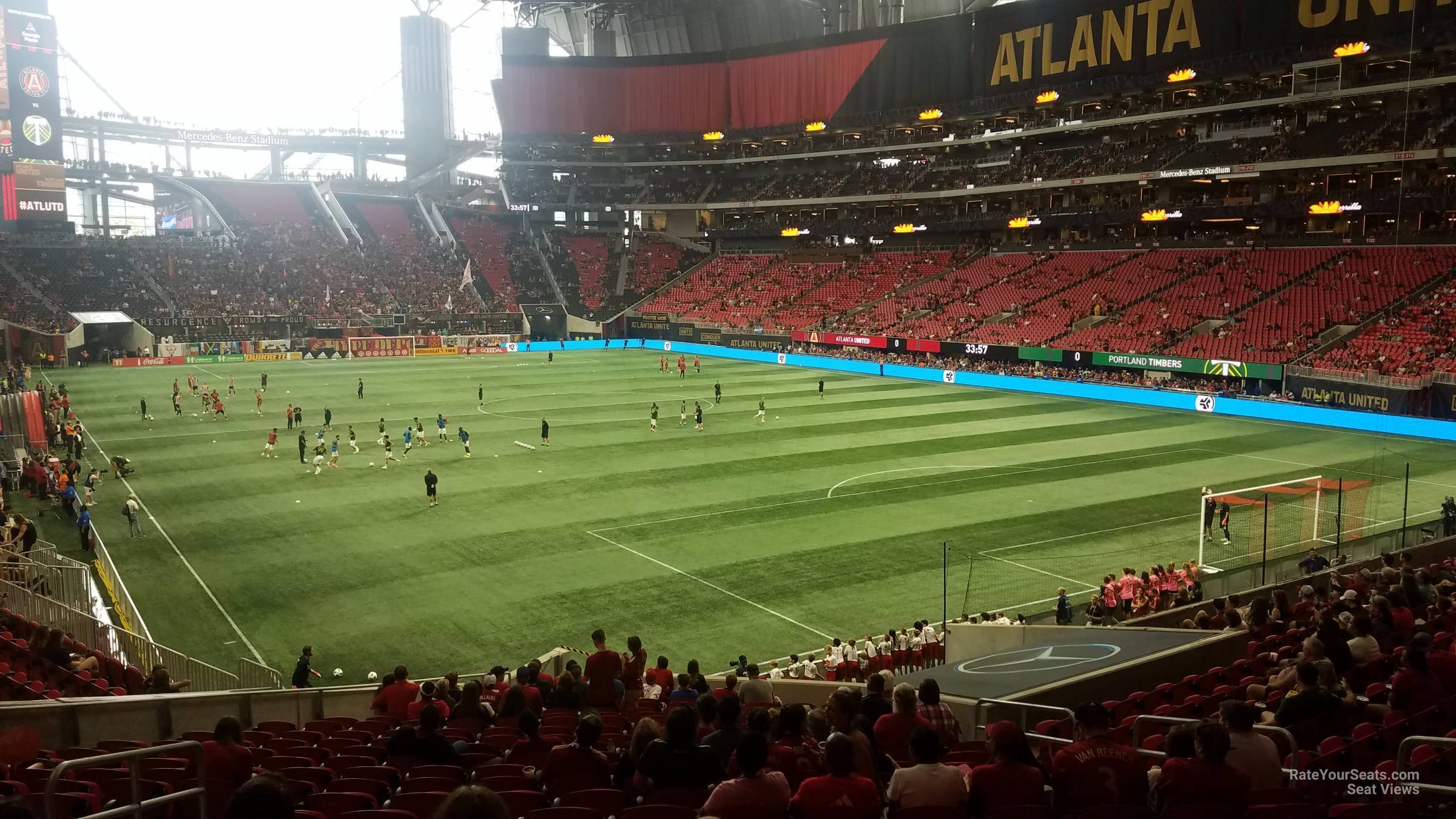 section 122, row 30 seat view  for soccer - mercedes-benz stadium