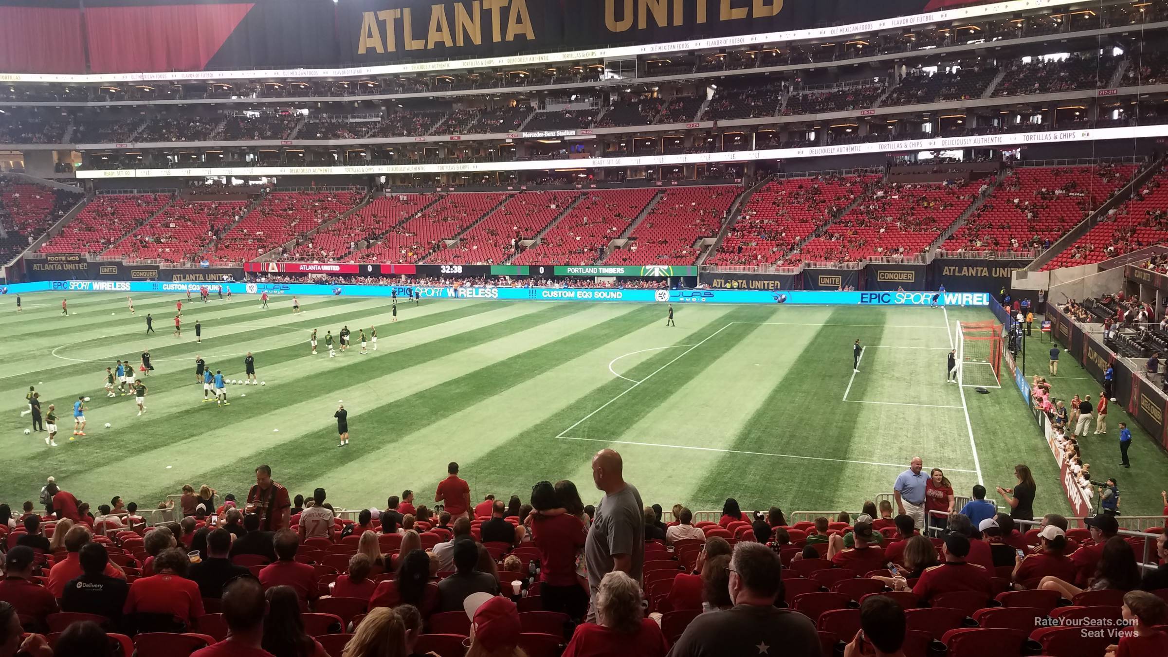 section 124, row 30 seat view  for soccer - mercedes-benz stadium