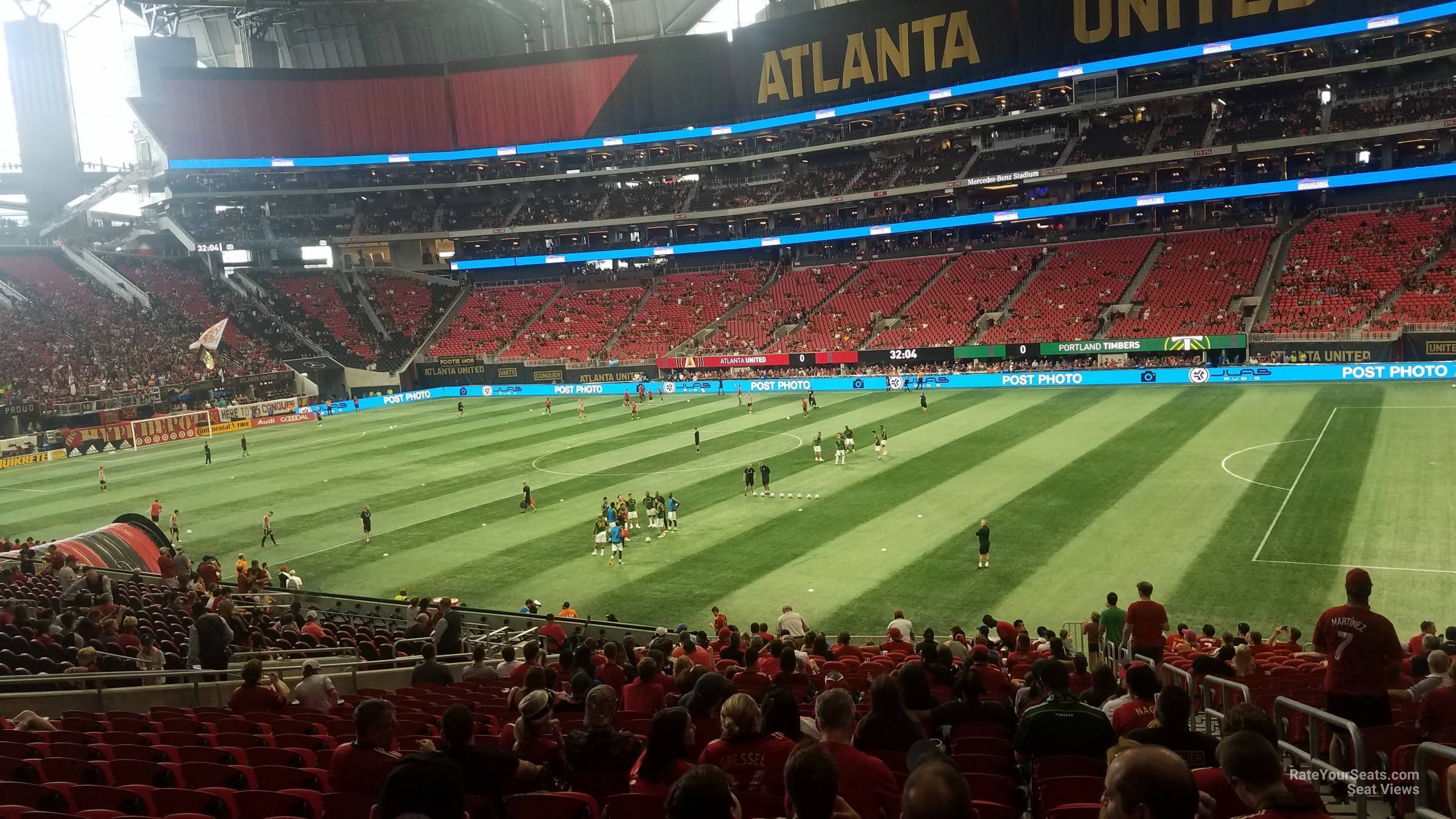 section 125, row 30 seat view  for soccer - mercedes-benz stadium