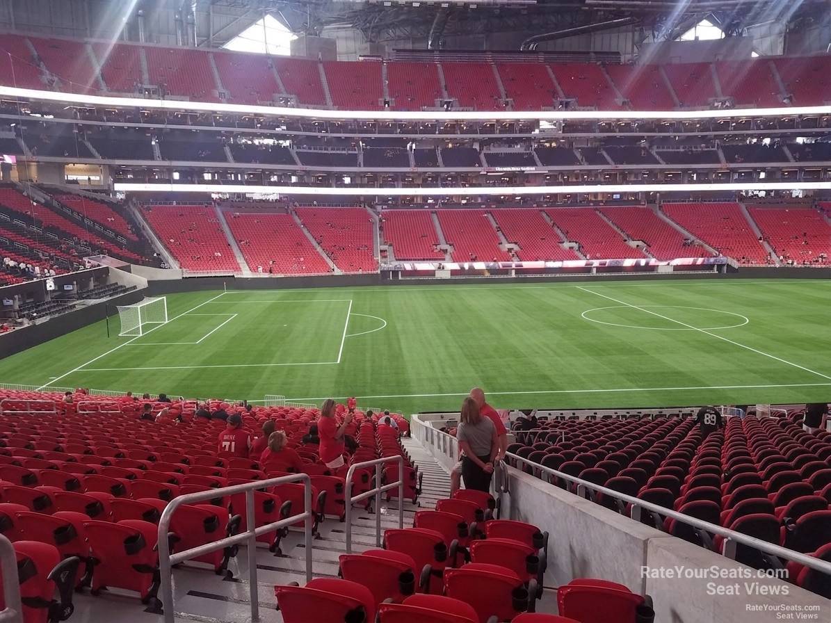 section 131, row 33 seat view  for soccer - mercedes-benz stadium