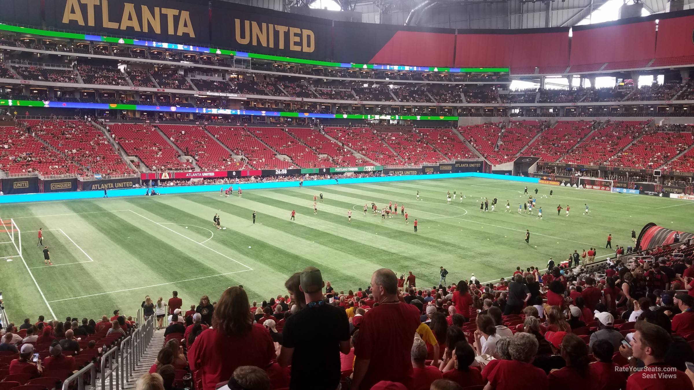 section 132, row 40 seat view  for soccer - mercedes-benz stadium