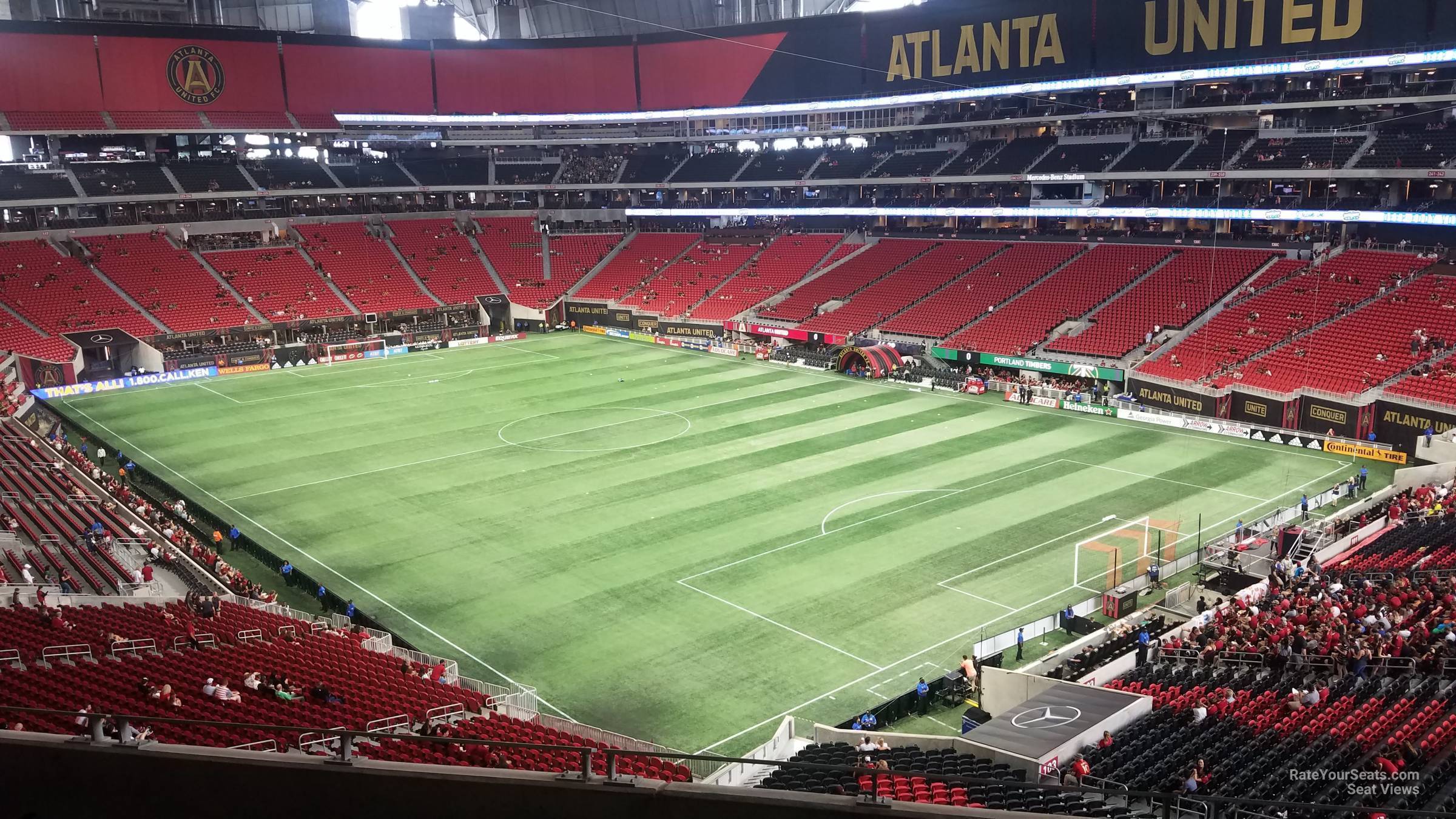 section 203, row 9 seat view  for soccer - mercedes-benz stadium
