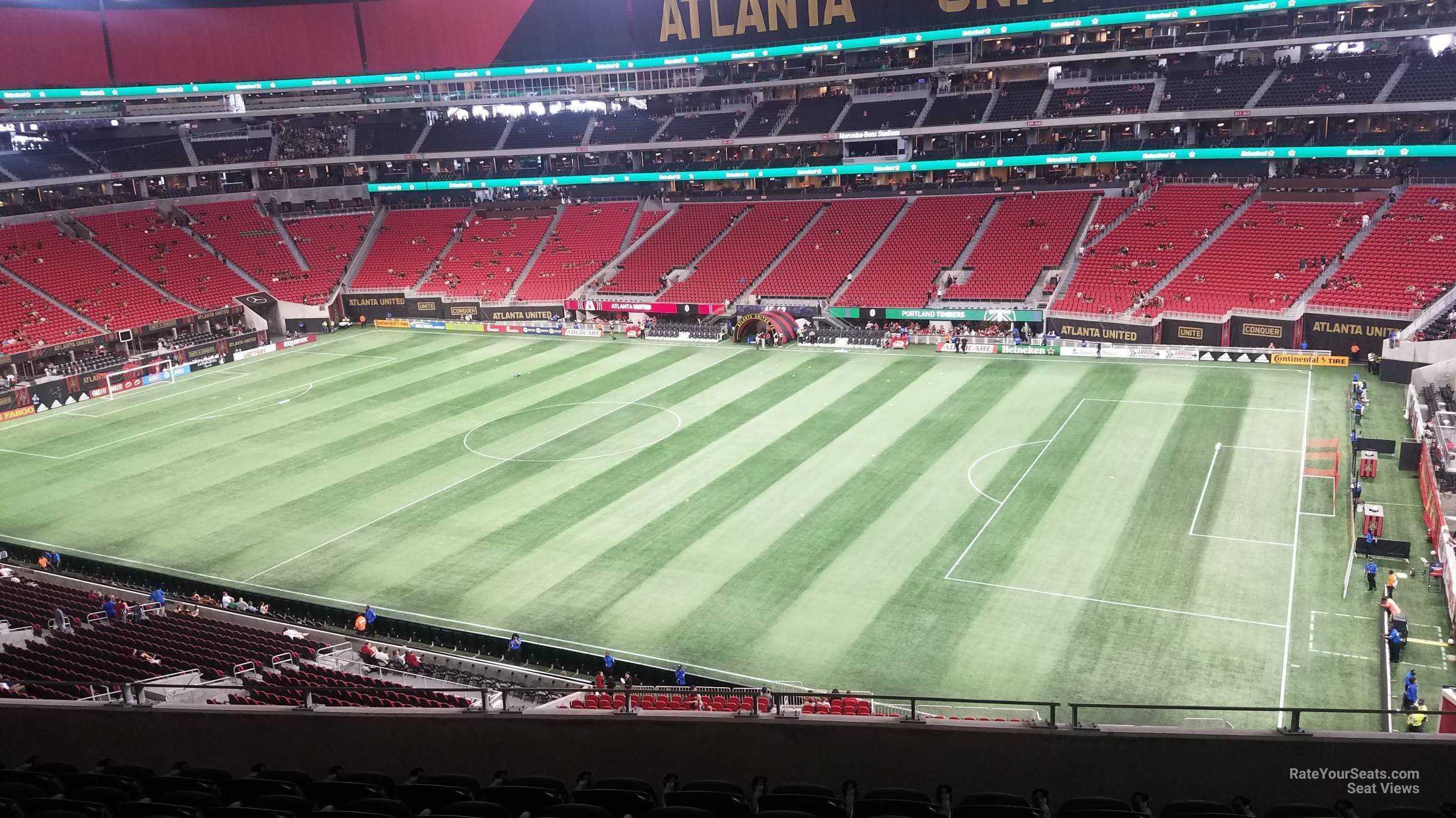section 206, row 9 seat view  for soccer - mercedes-benz stadium