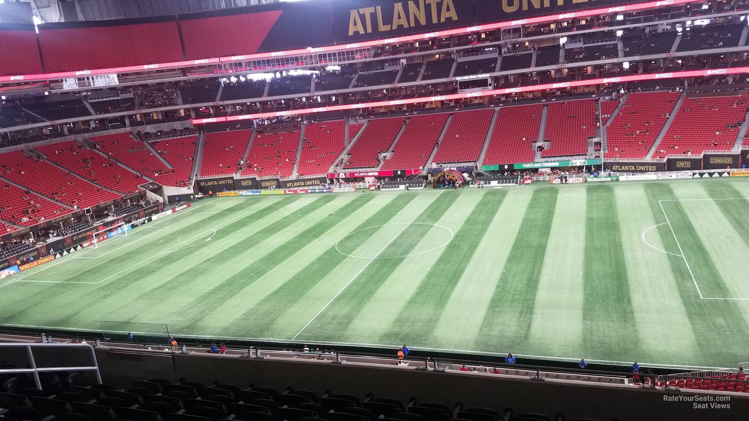 section 208, row 9 seat view  for soccer - mercedes-benz stadium