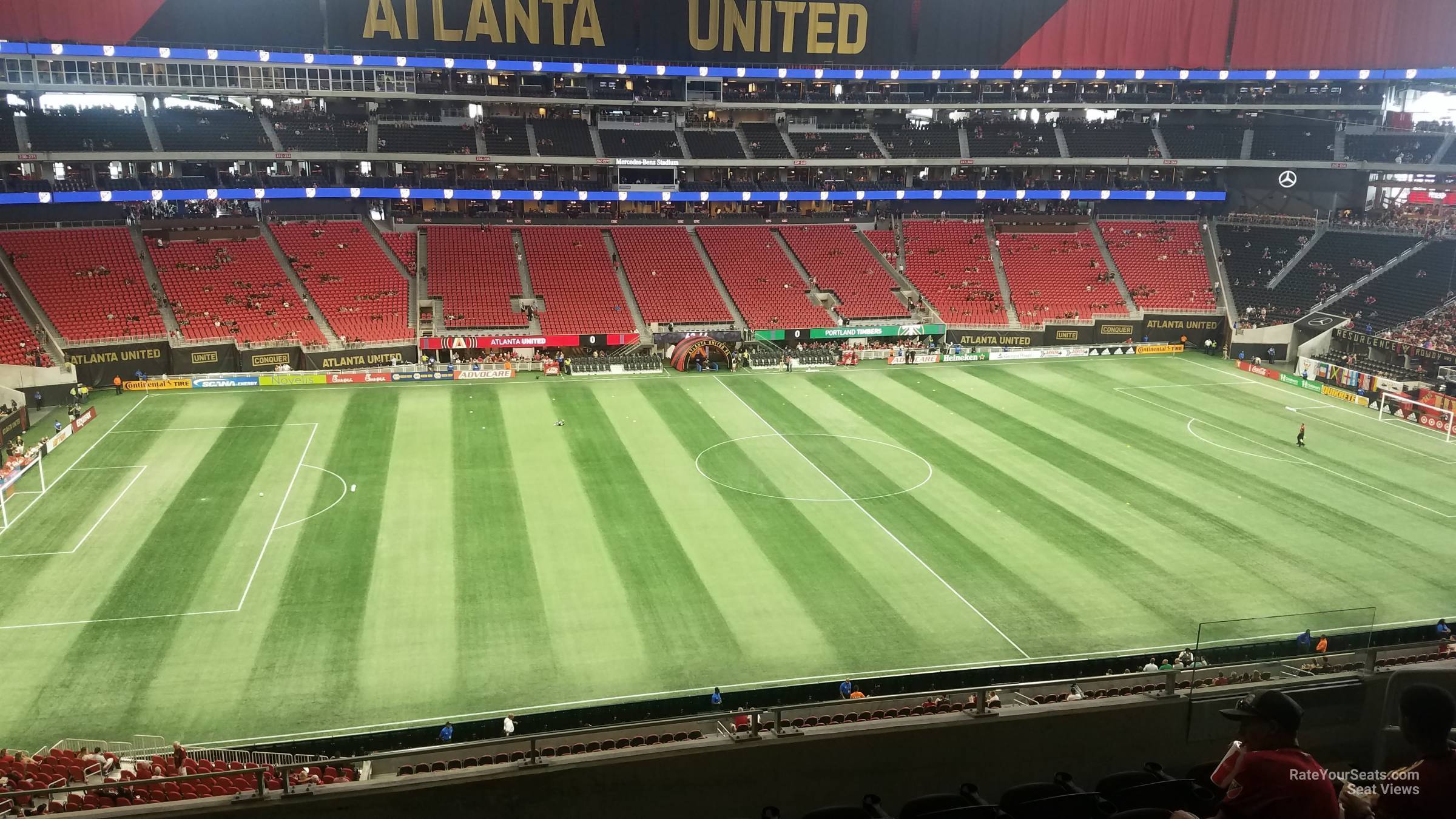section 214, row 9 seat view  for soccer - mercedes-benz stadium