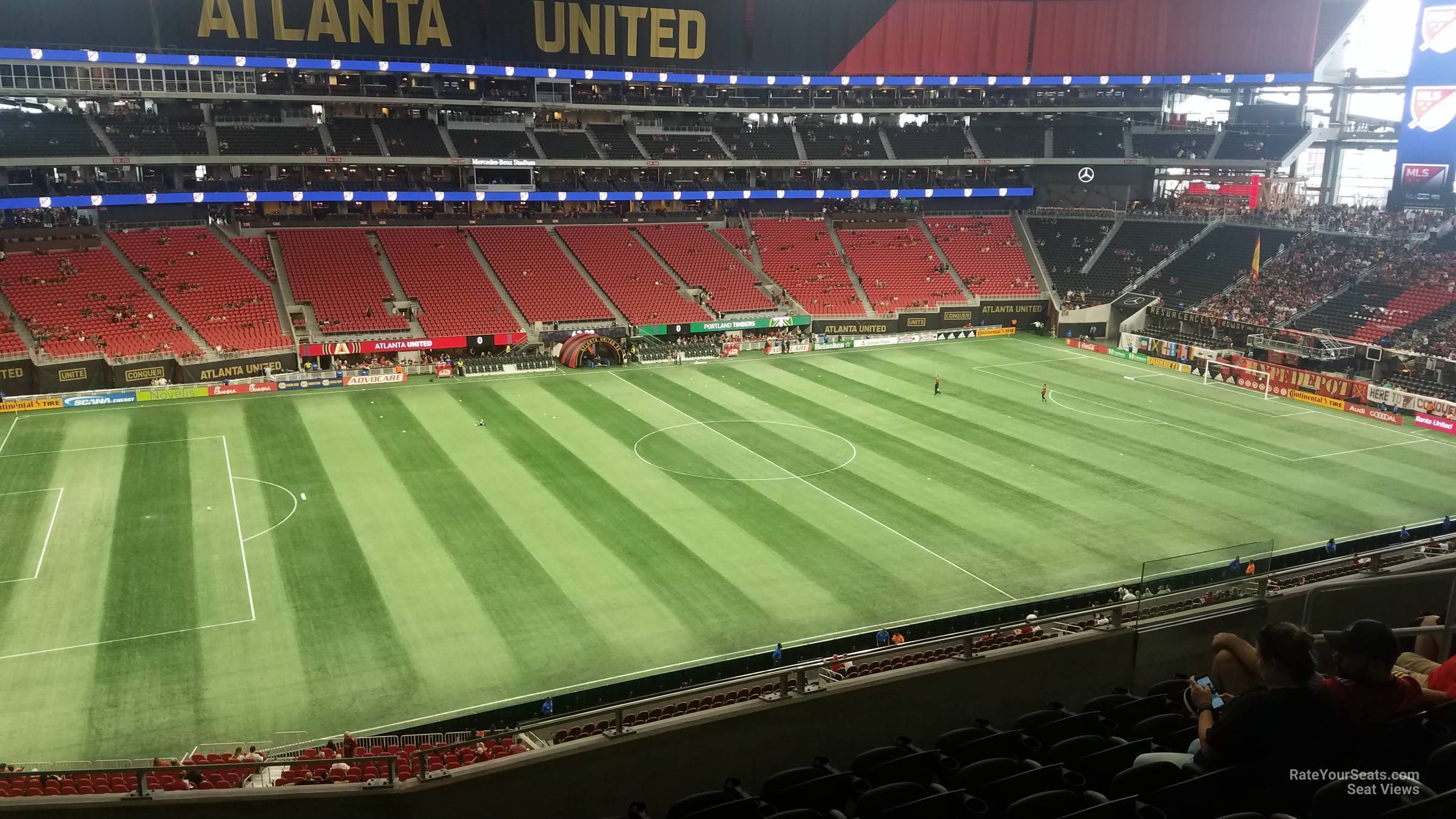 section 215, row 9 seat view  for soccer - mercedes-benz stadium