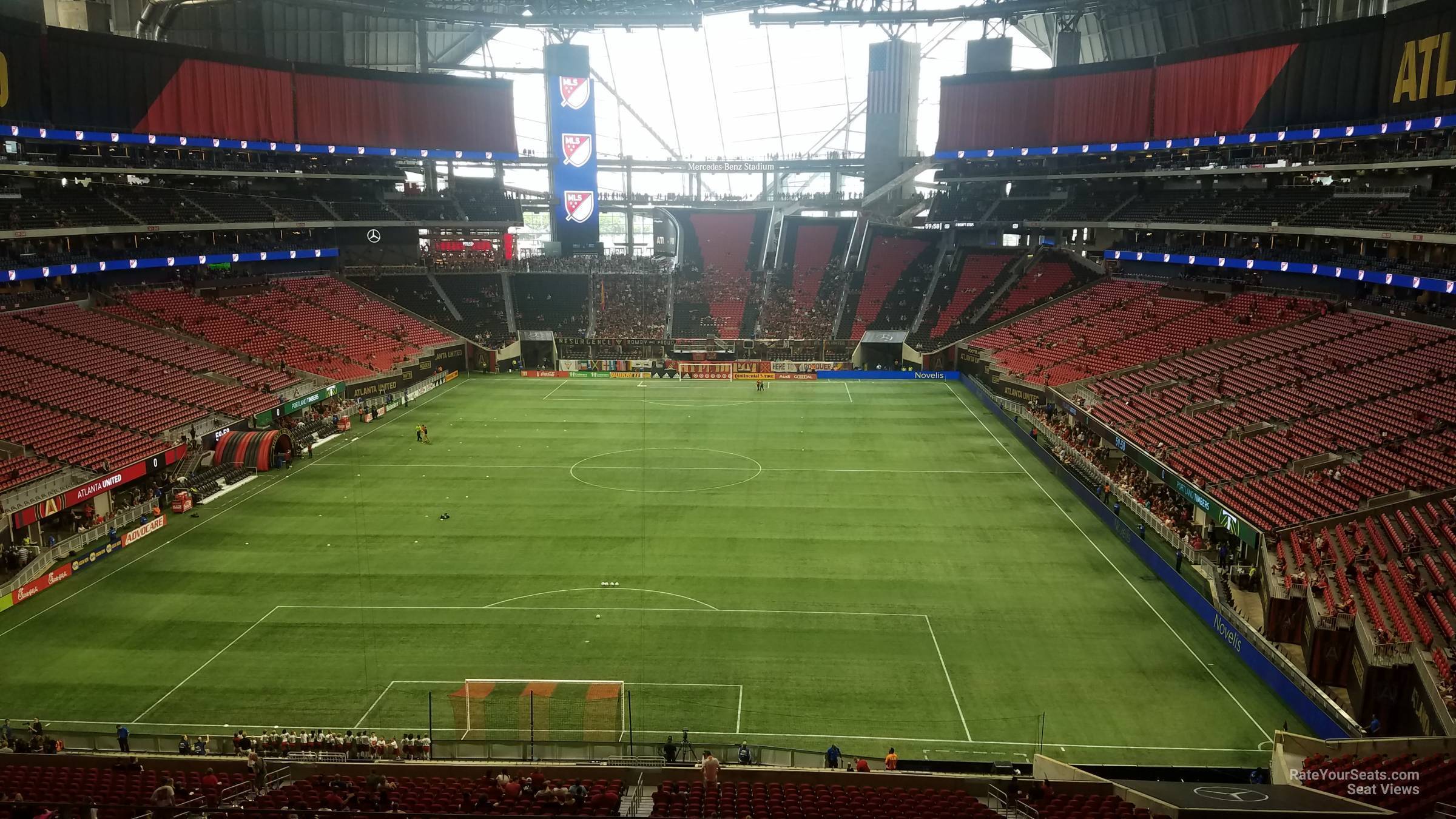 section 223, row 9 seat view  for soccer - mercedes-benz stadium