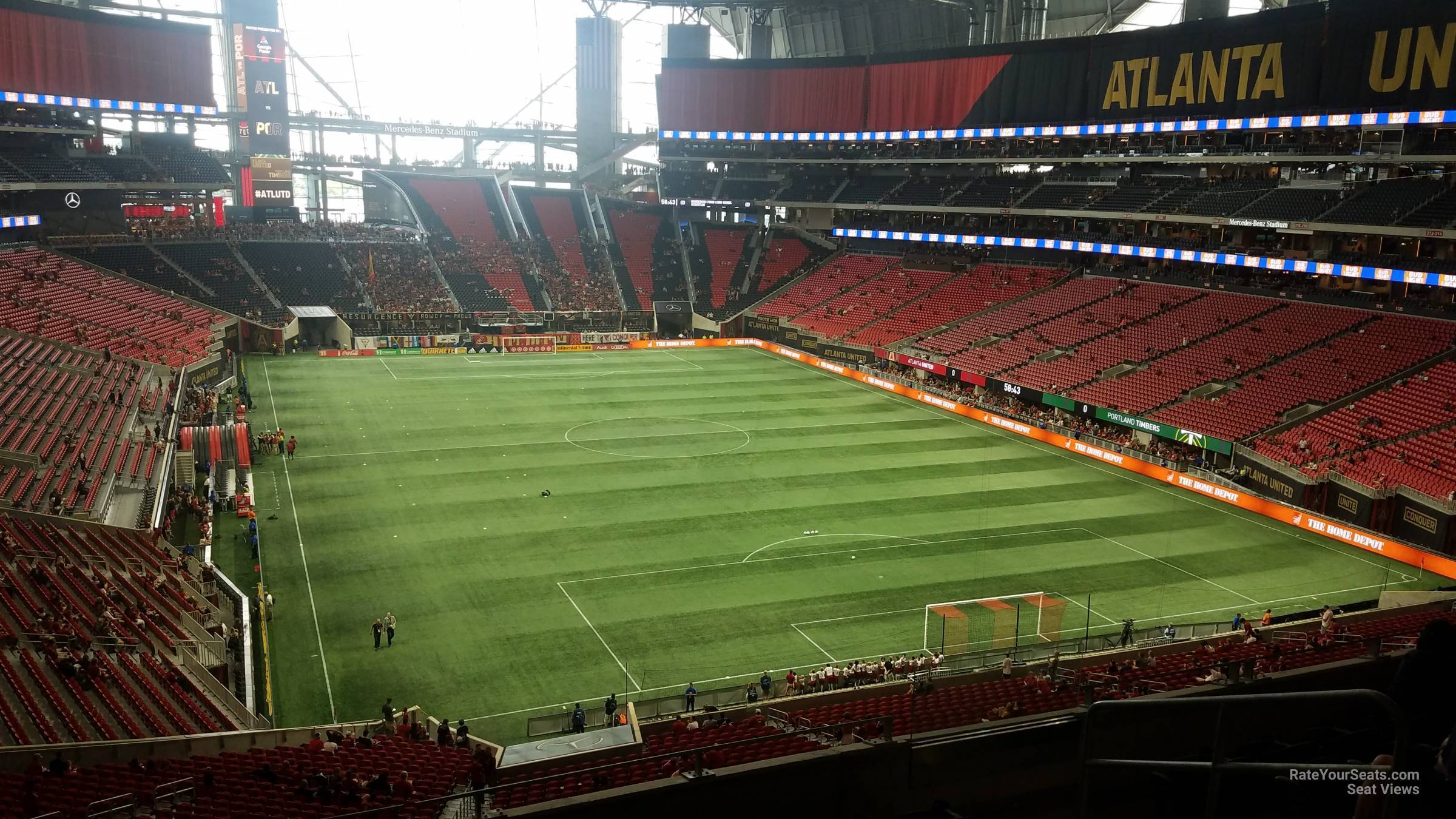 section 227, row 9 seat view  for soccer - mercedes-benz stadium
