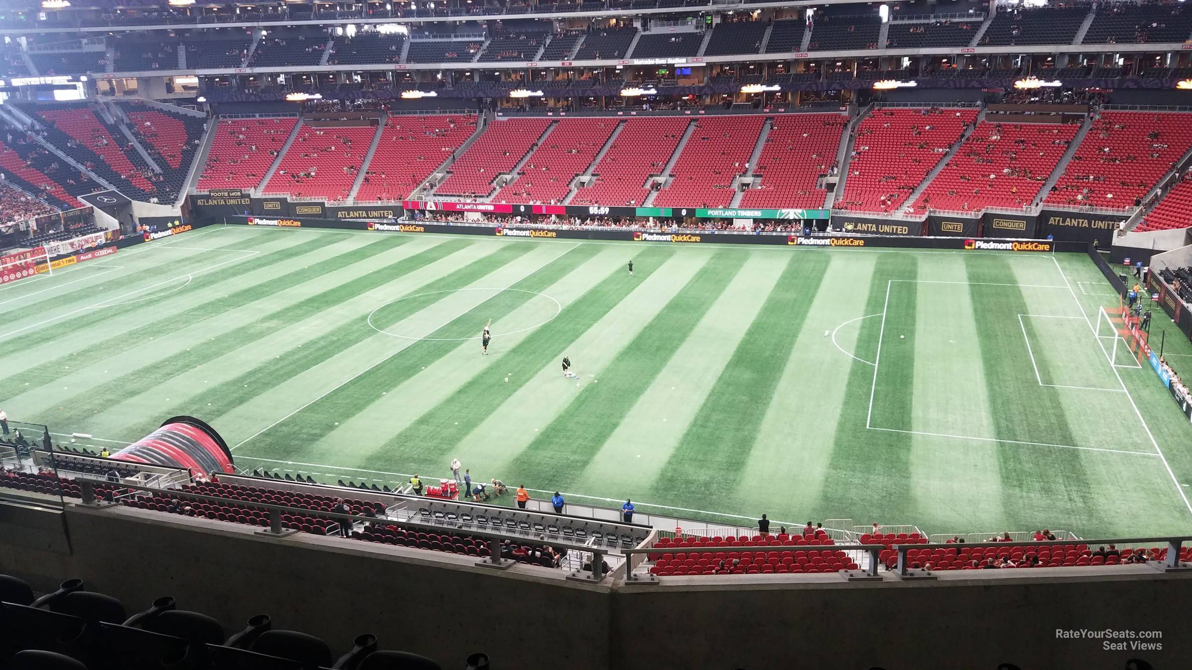 section 233, row 9 seat view  for soccer - mercedes-benz stadium
