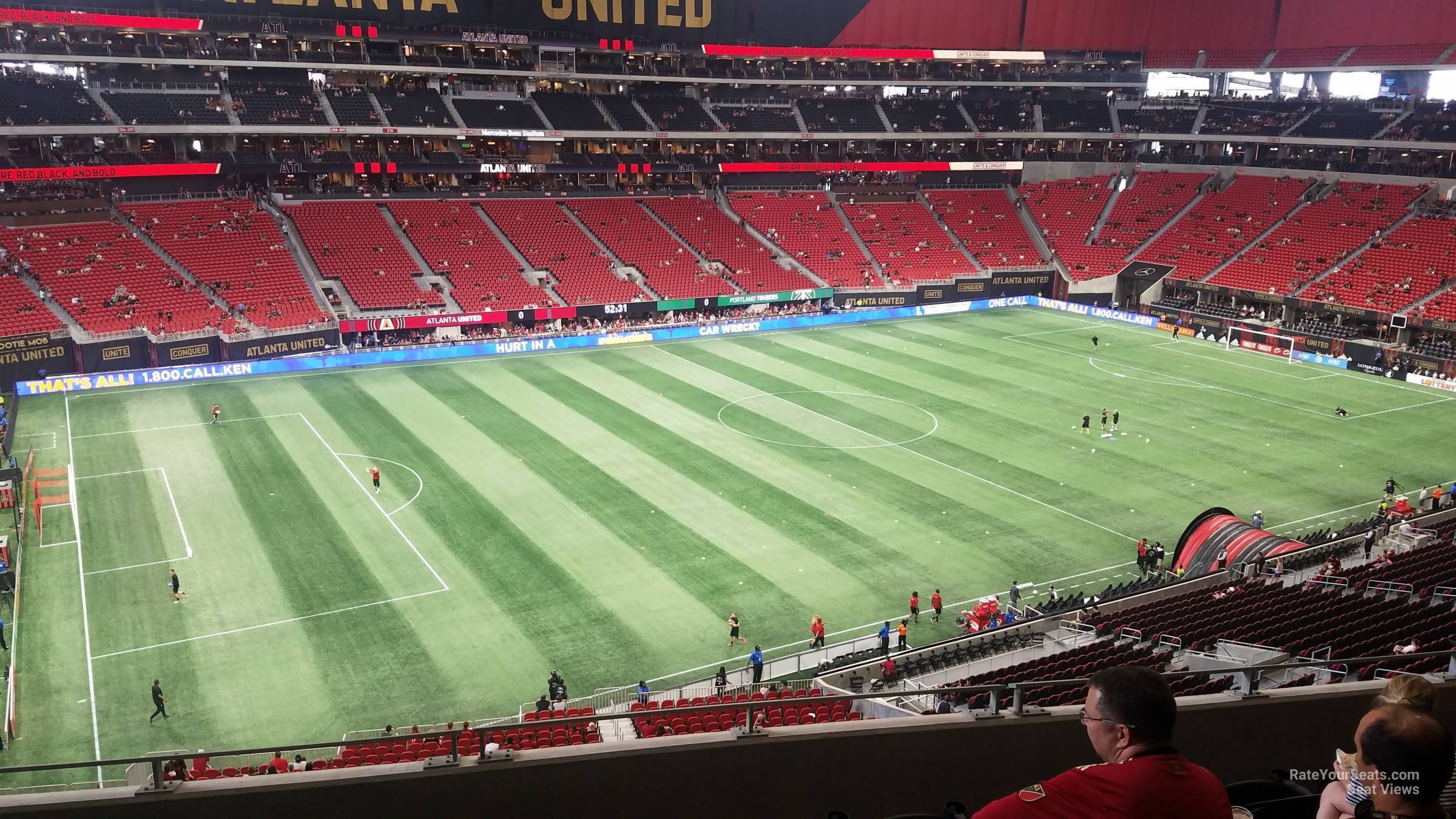 section 242, row 9 seat view  for soccer - mercedes-benz stadium