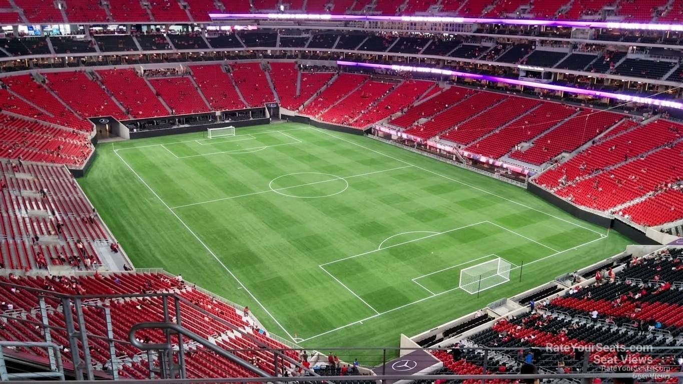 section 302, row 7 seat view  for soccer - mercedes-benz stadium