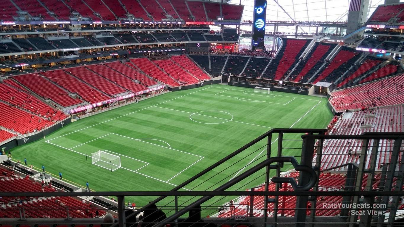 section 321, row 7 seat view  for soccer - mercedes-benz stadium