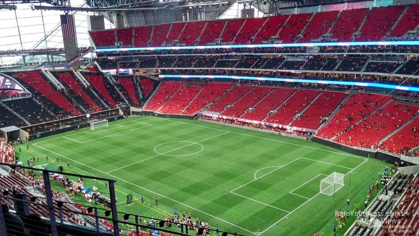 section 333, row 7 seat view  for soccer - mercedes-benz stadium