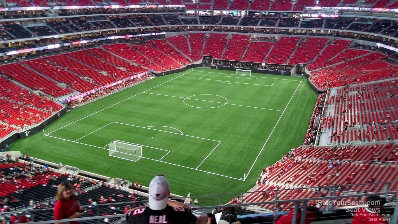 section 350, row 7 seat view  for soccer - mercedes-benz stadium