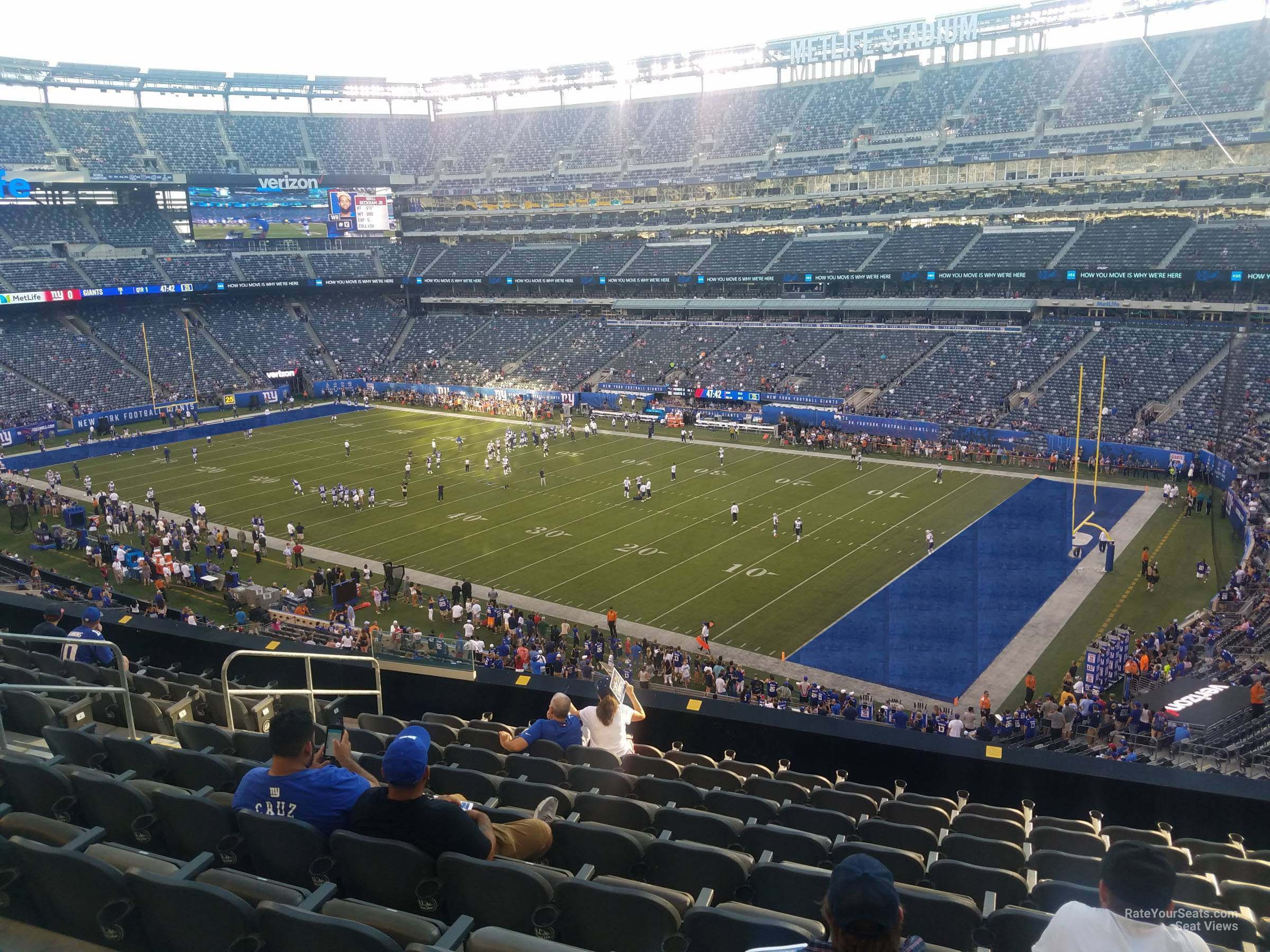 section 208, row 10 seat view  for football - metlife stadium