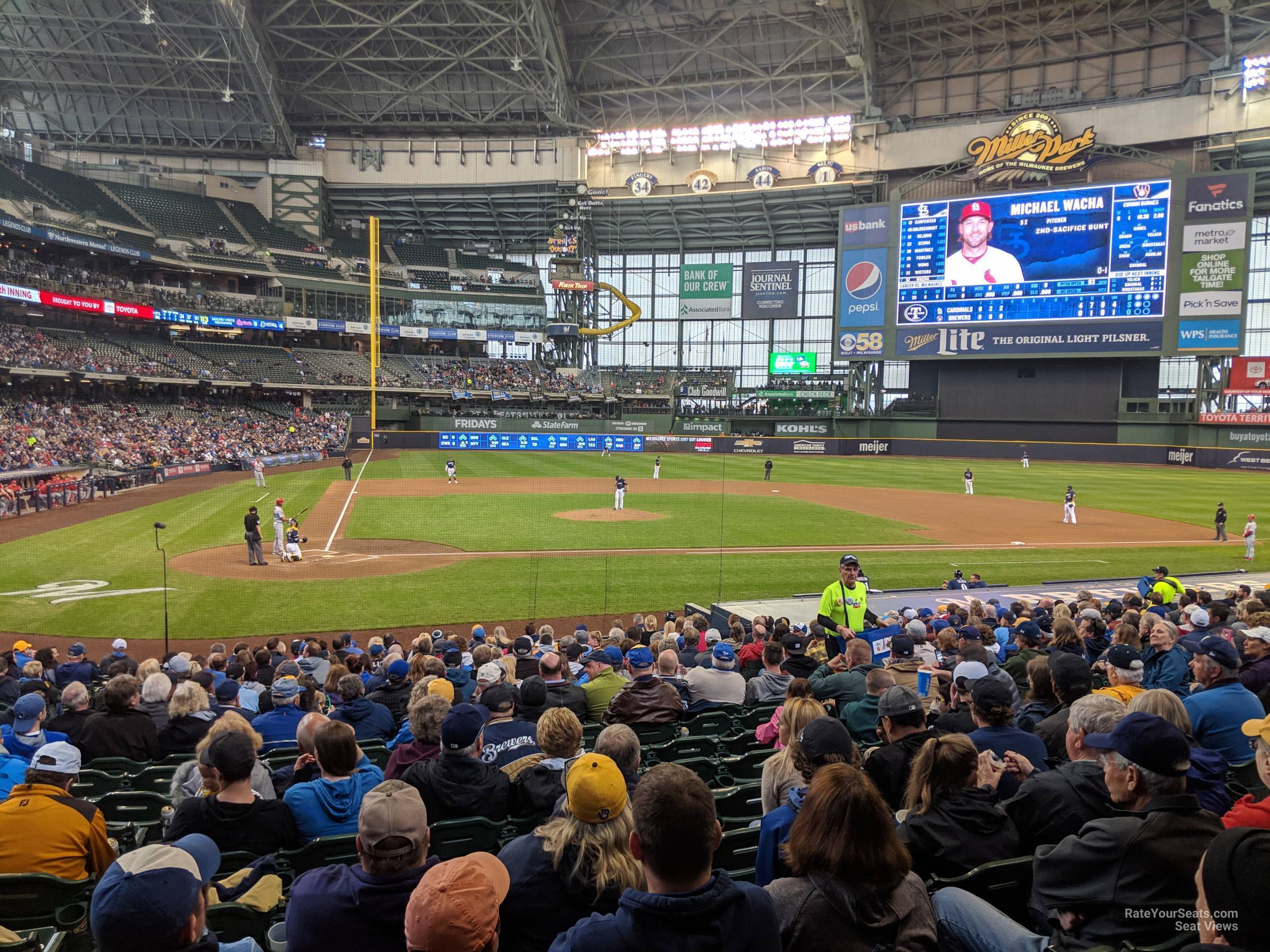 section 115, row 21 seat view  for baseball - american family field