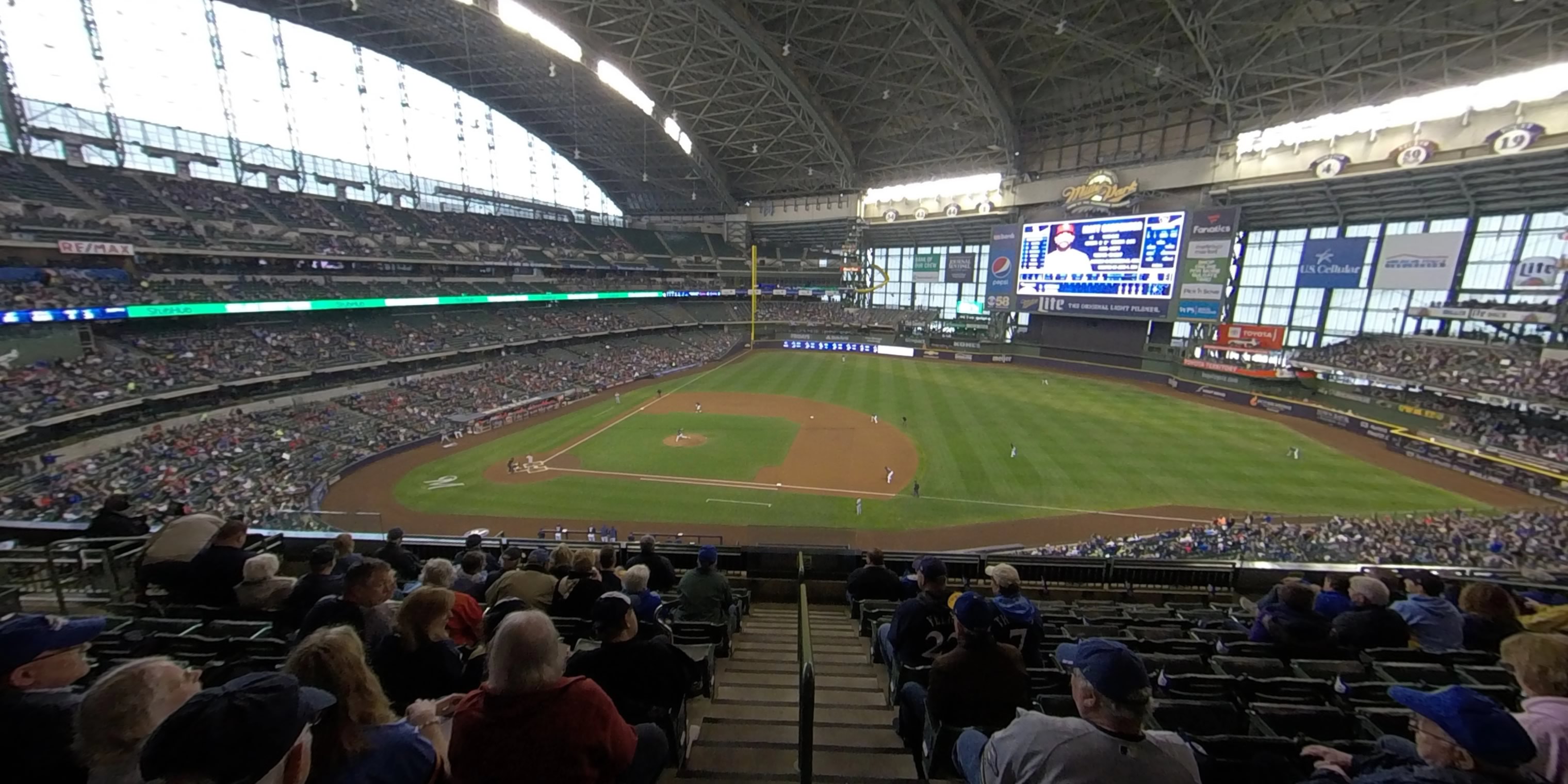 section 318 panoramic seat view  for baseball - american family field