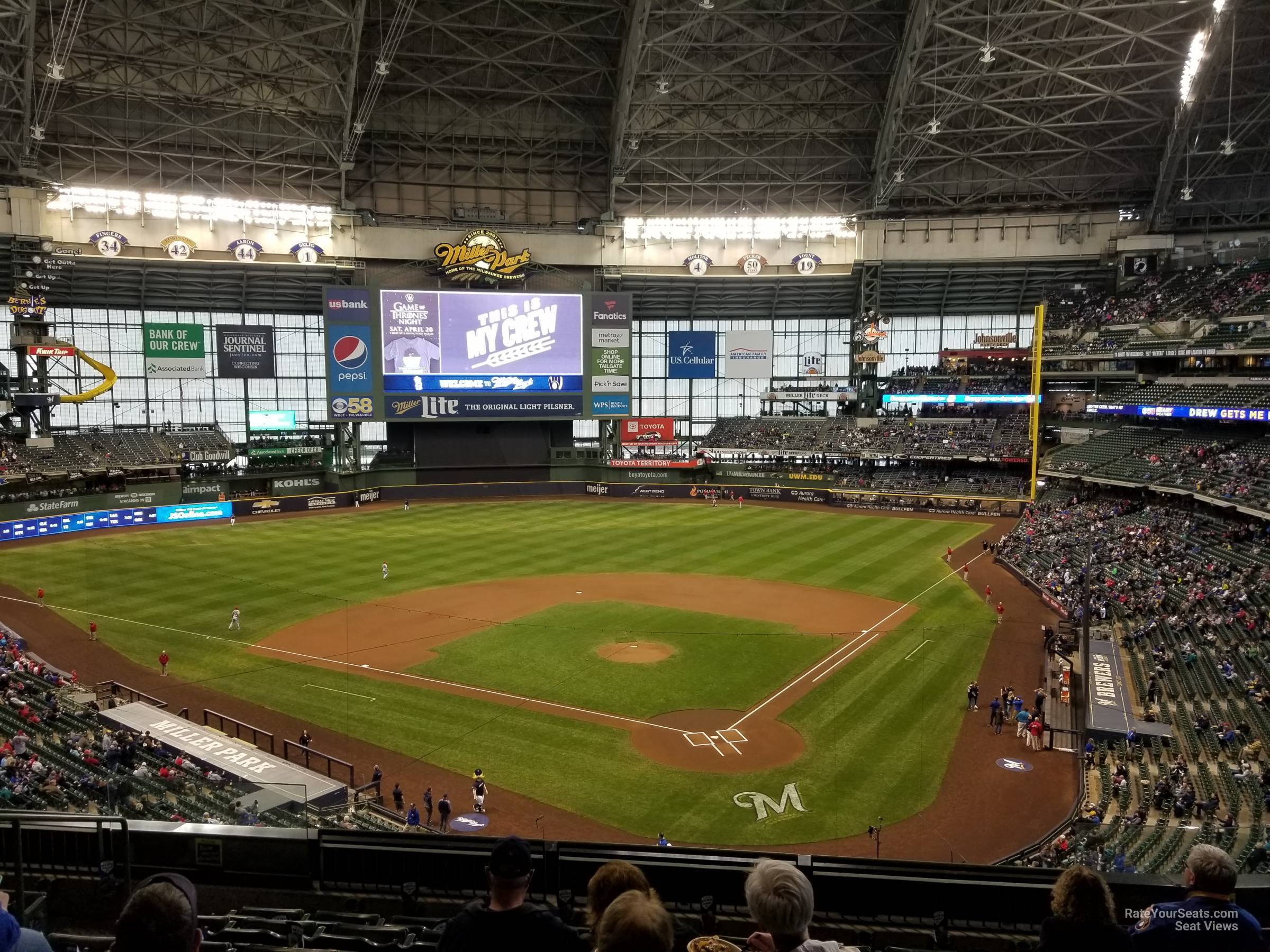 section 332, row 7 seat view  for baseball - american family field