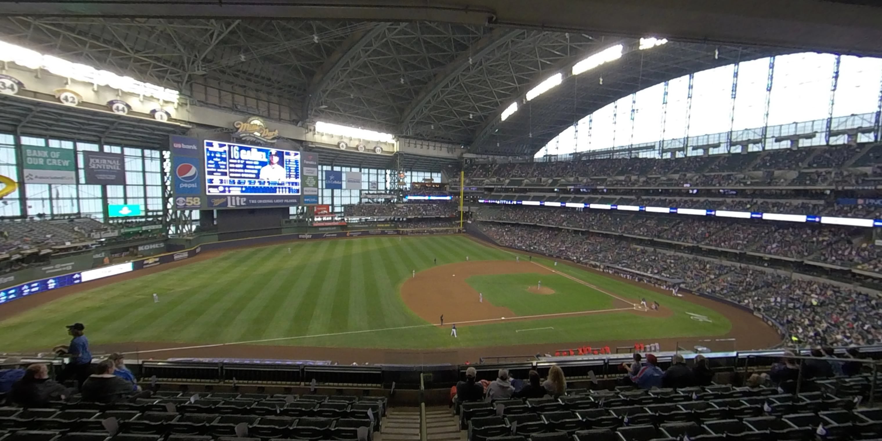 section 342 panoramic seat view  for baseball - american family field