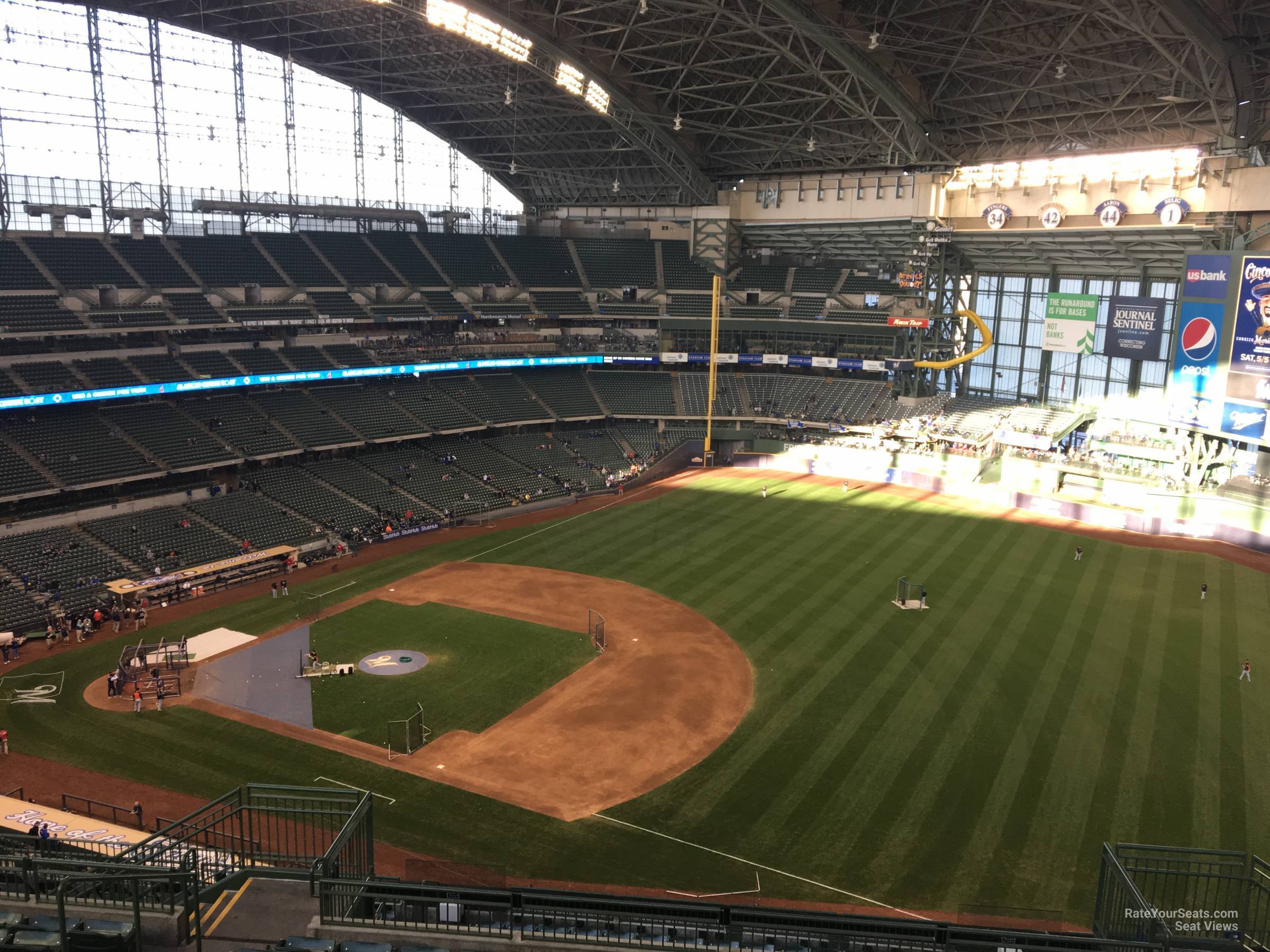 section 411, row 18 seat view  for baseball - american family field