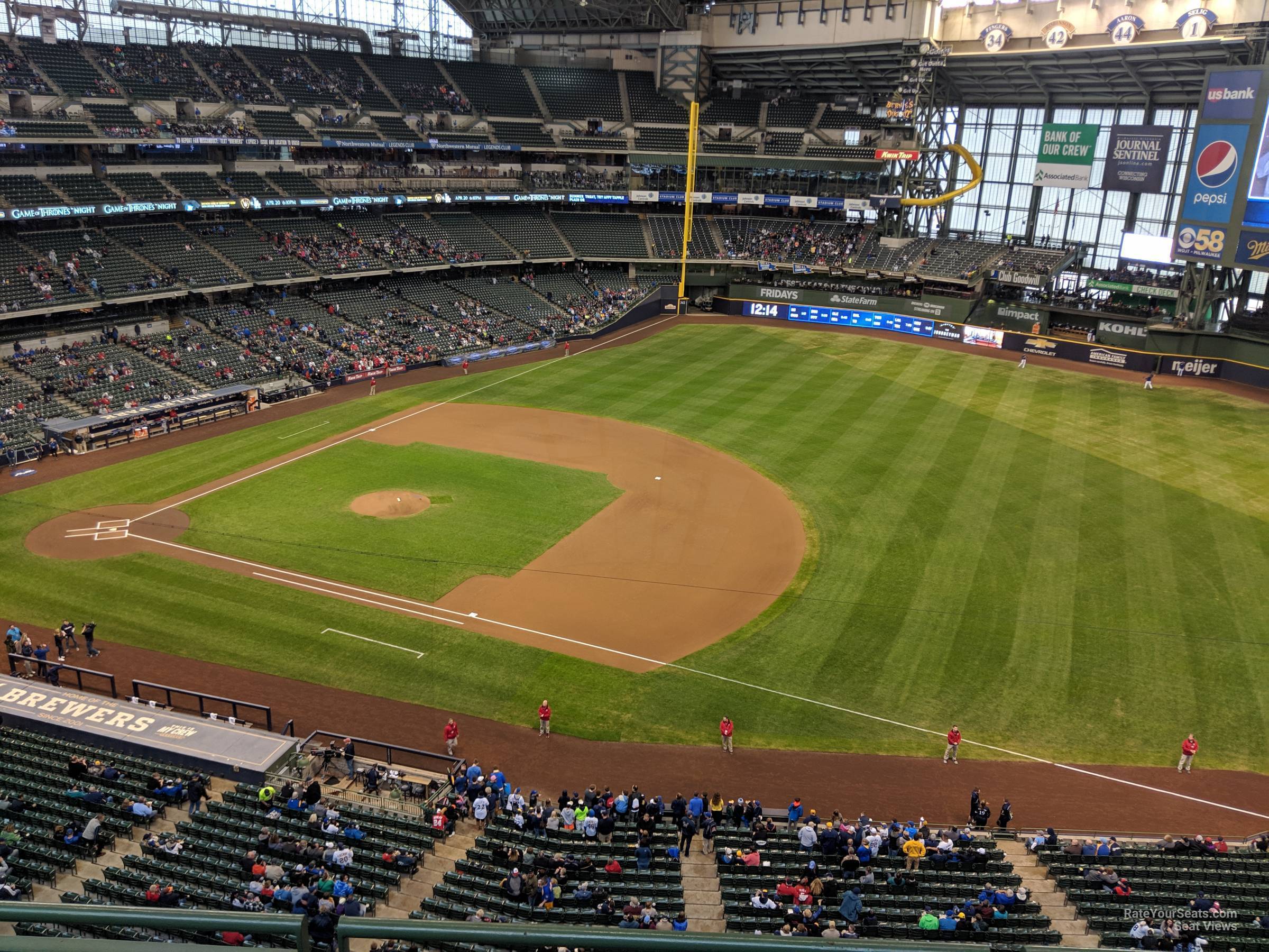 section 412, row 3 seat view  for baseball - american family field