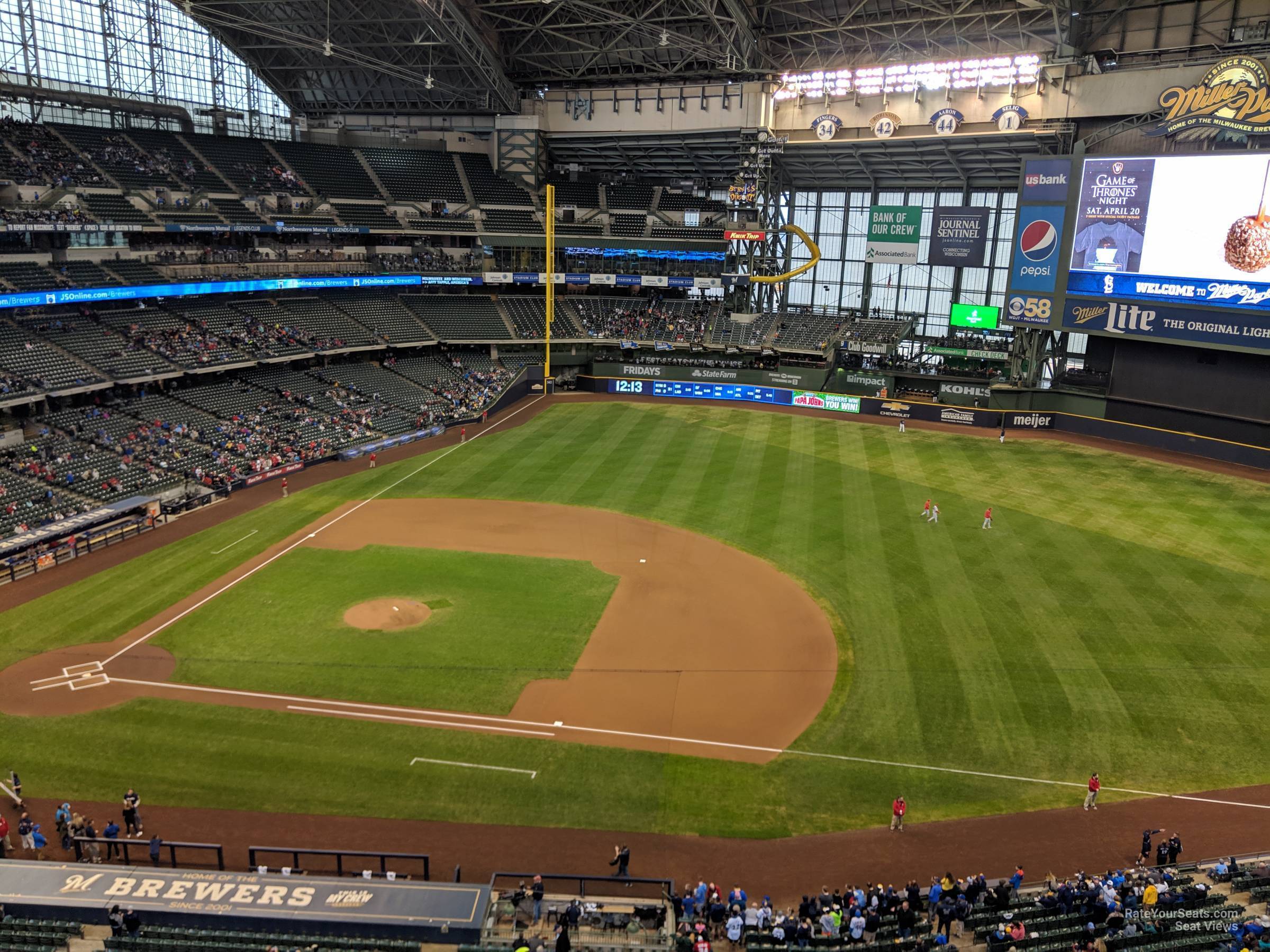 section 414, row 3 seat view  for baseball - american family field