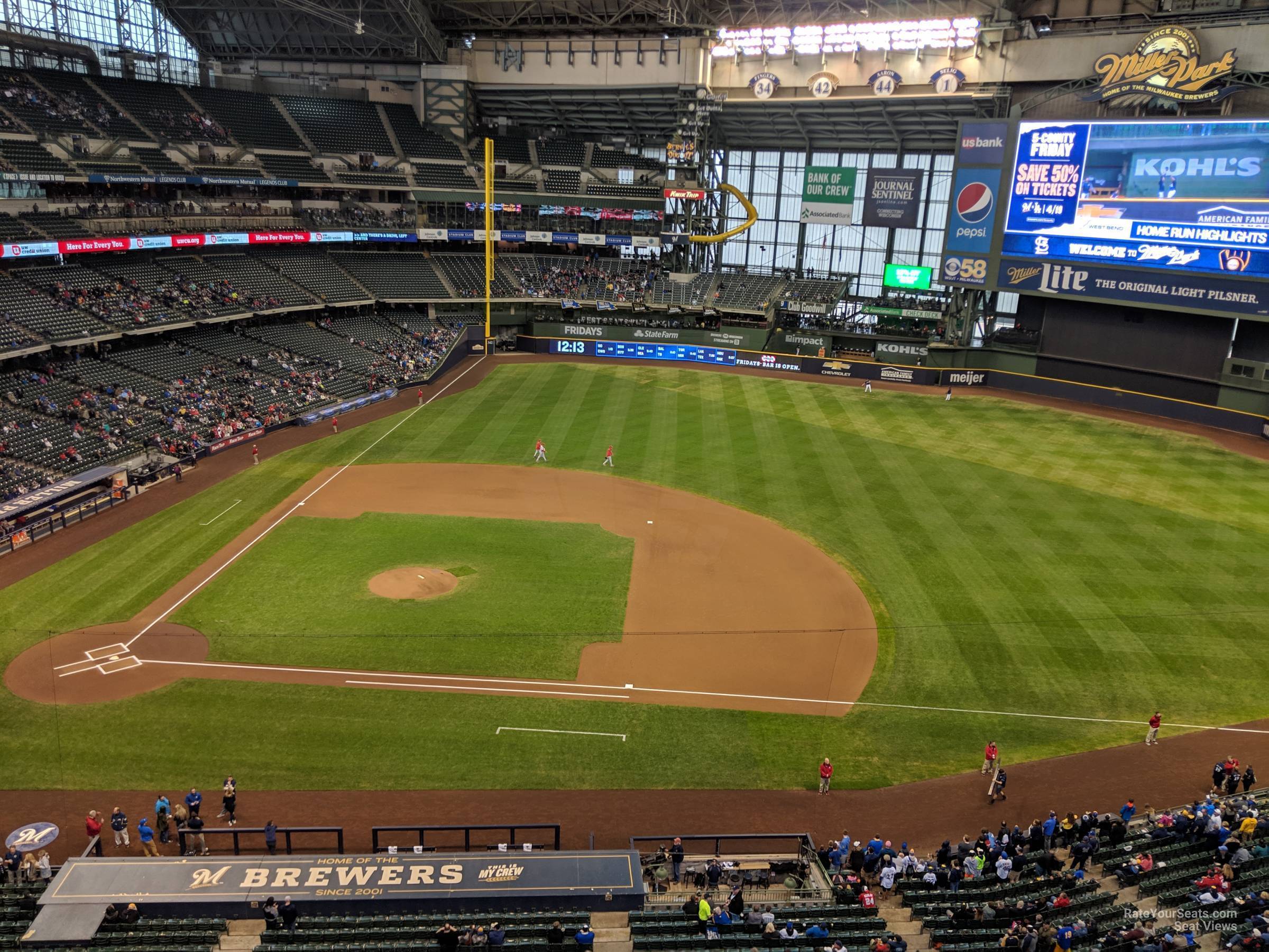 section 415, row 3 seat view  for baseball - american family field