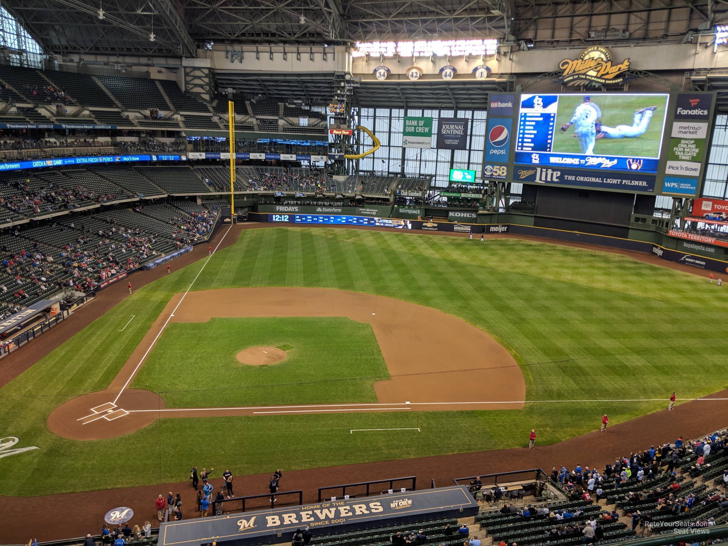 section 416, row 3 seat view  for baseball - american family field