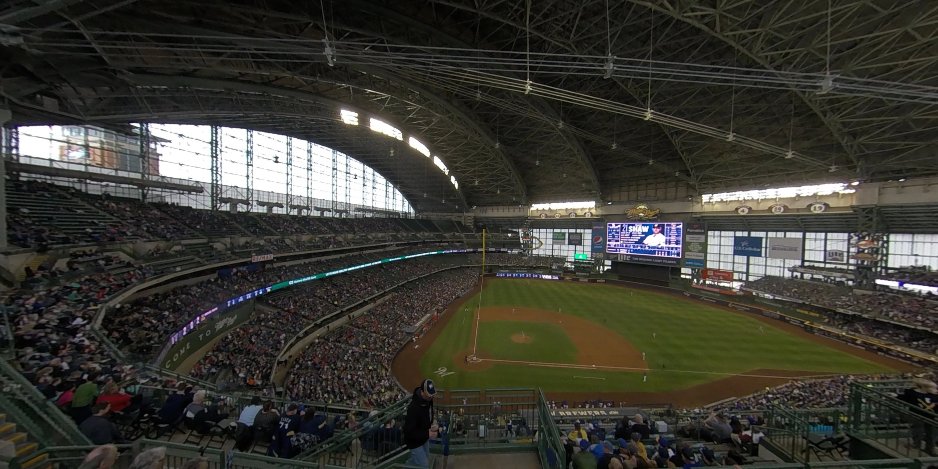 section 417 panoramic seat view  for baseball - american family field