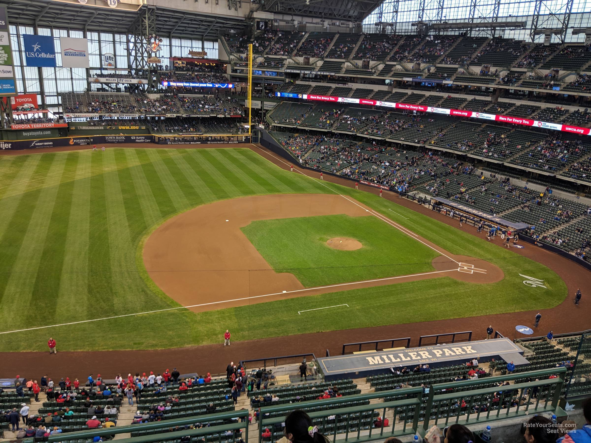 section 431, row 3 seat view  for baseball - american family field