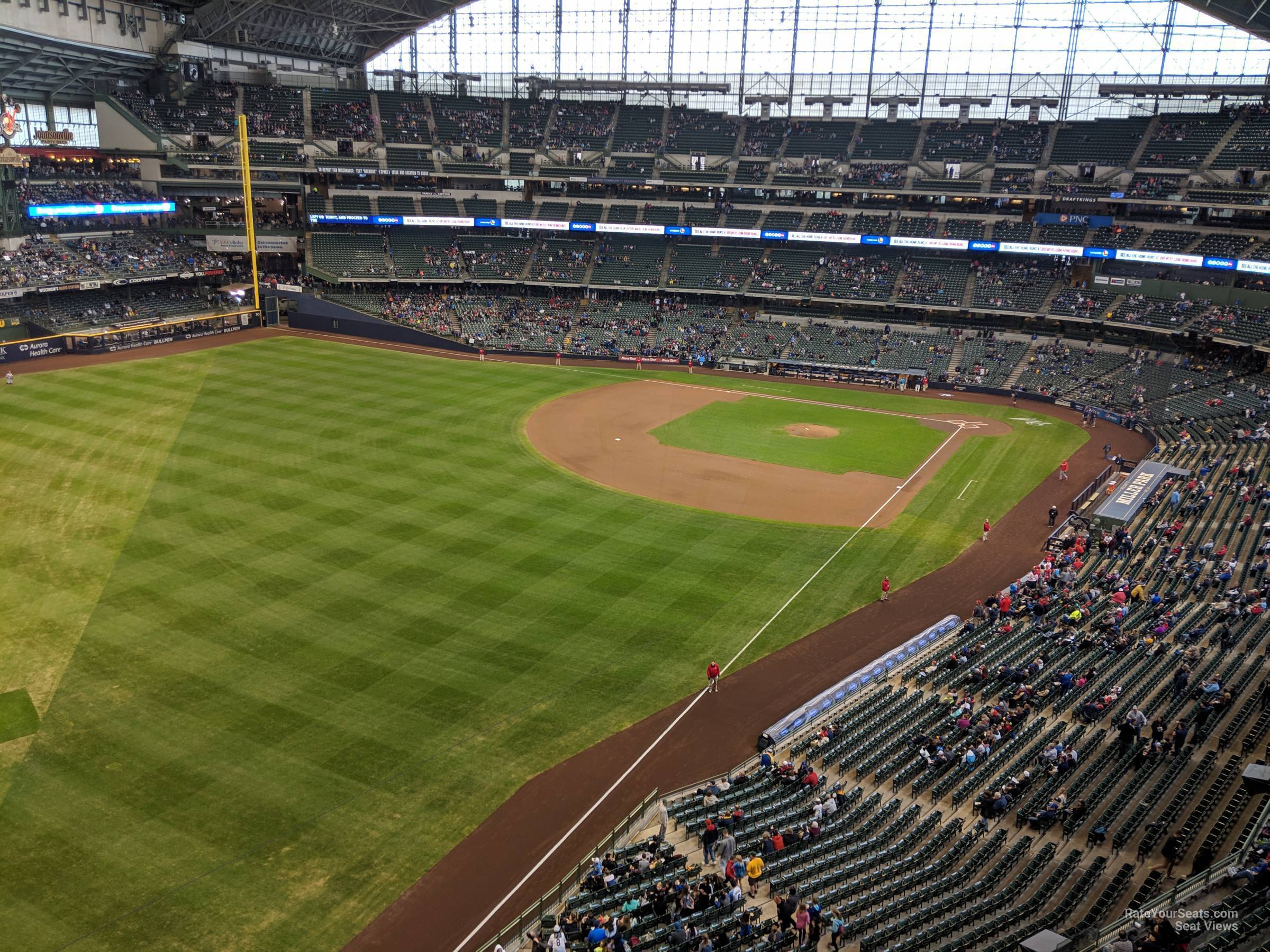 section 438, row 3 seat view  for baseball - american family field