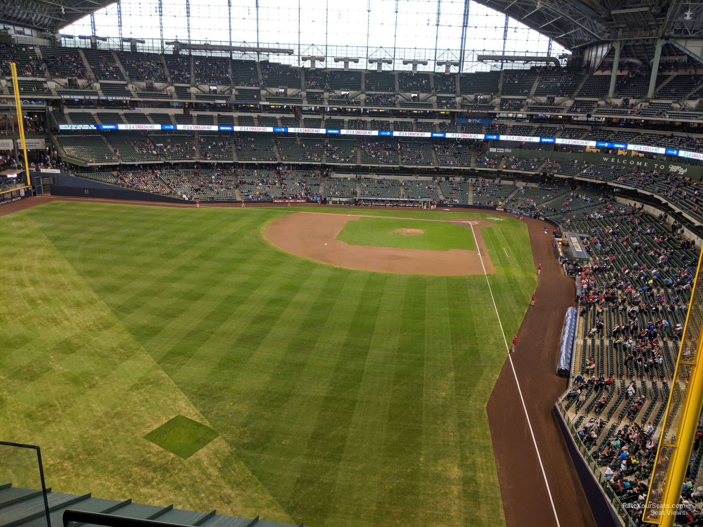 section 441, row 3 seat view  for baseball - american family field