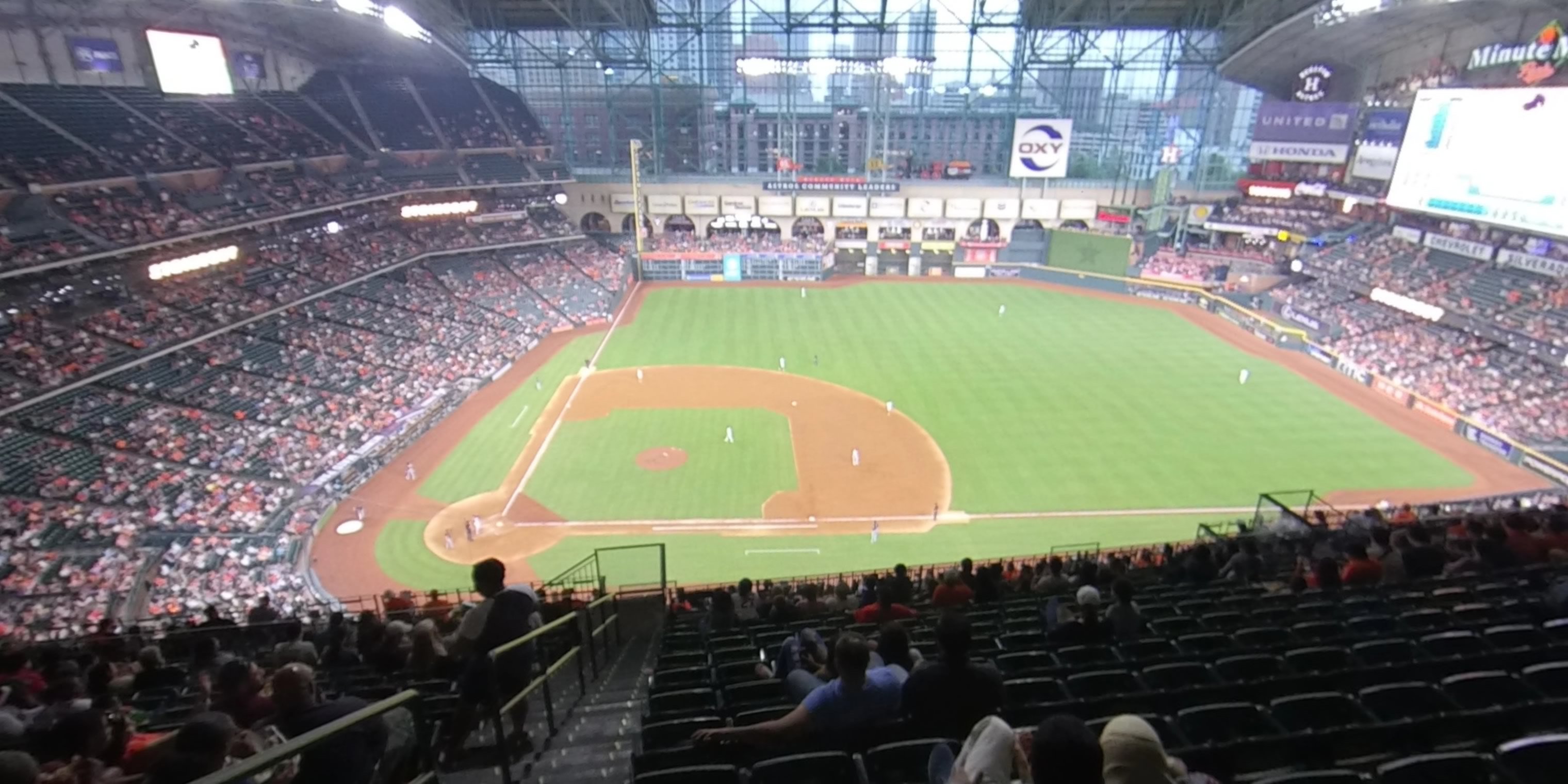 section 424 panoramic seat view  for baseball - minute maid park
