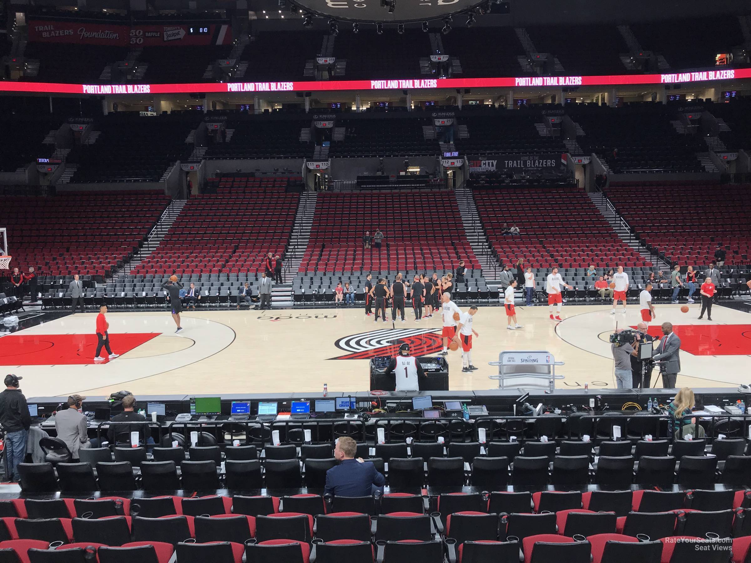 section 101, row j seat view  for basketball - moda center