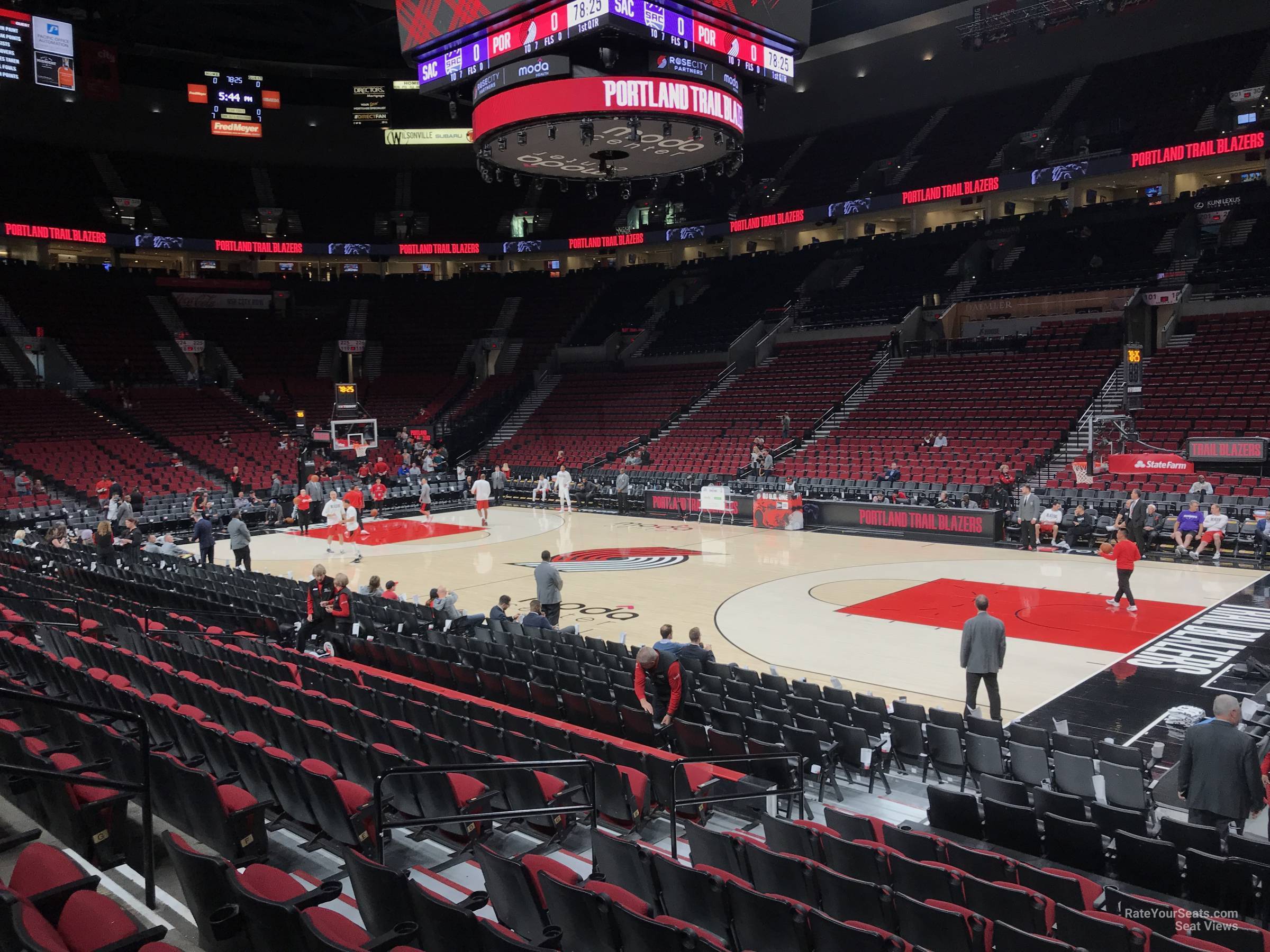 section 110, row j seat view  for basketball - moda center (rose garden)